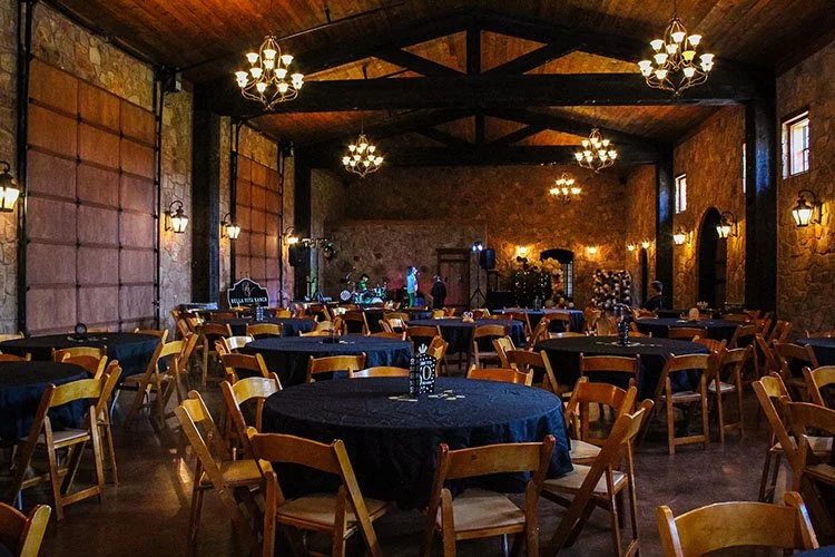 Indoor event venue setup