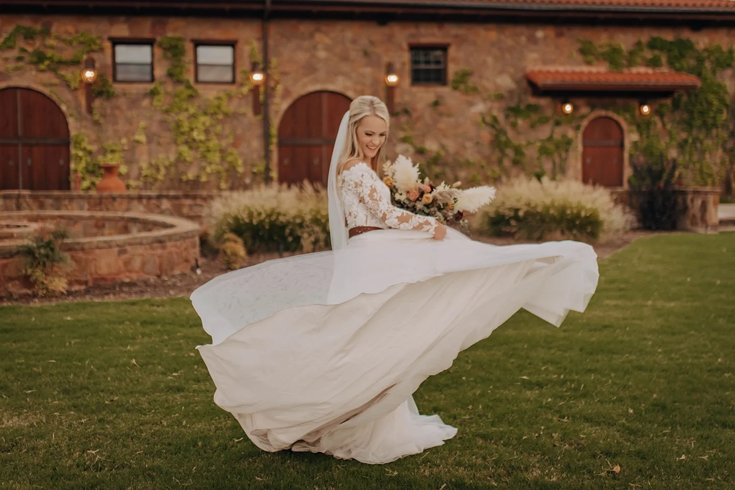 Bridal shot at a Tuscan wedding venue in Texas