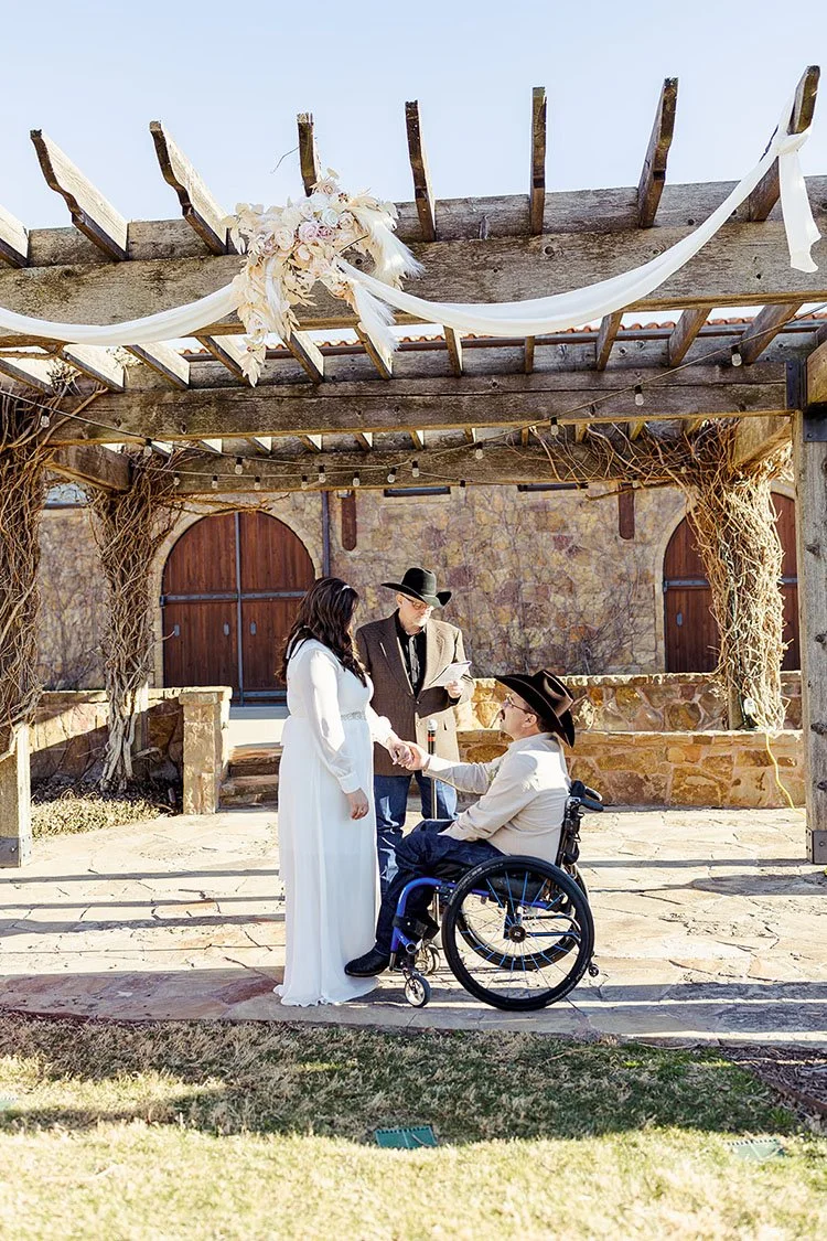 Outdoor wedding venue ceremony at Bella Vita Ranch, a Tuscan style wedding venue in Texas