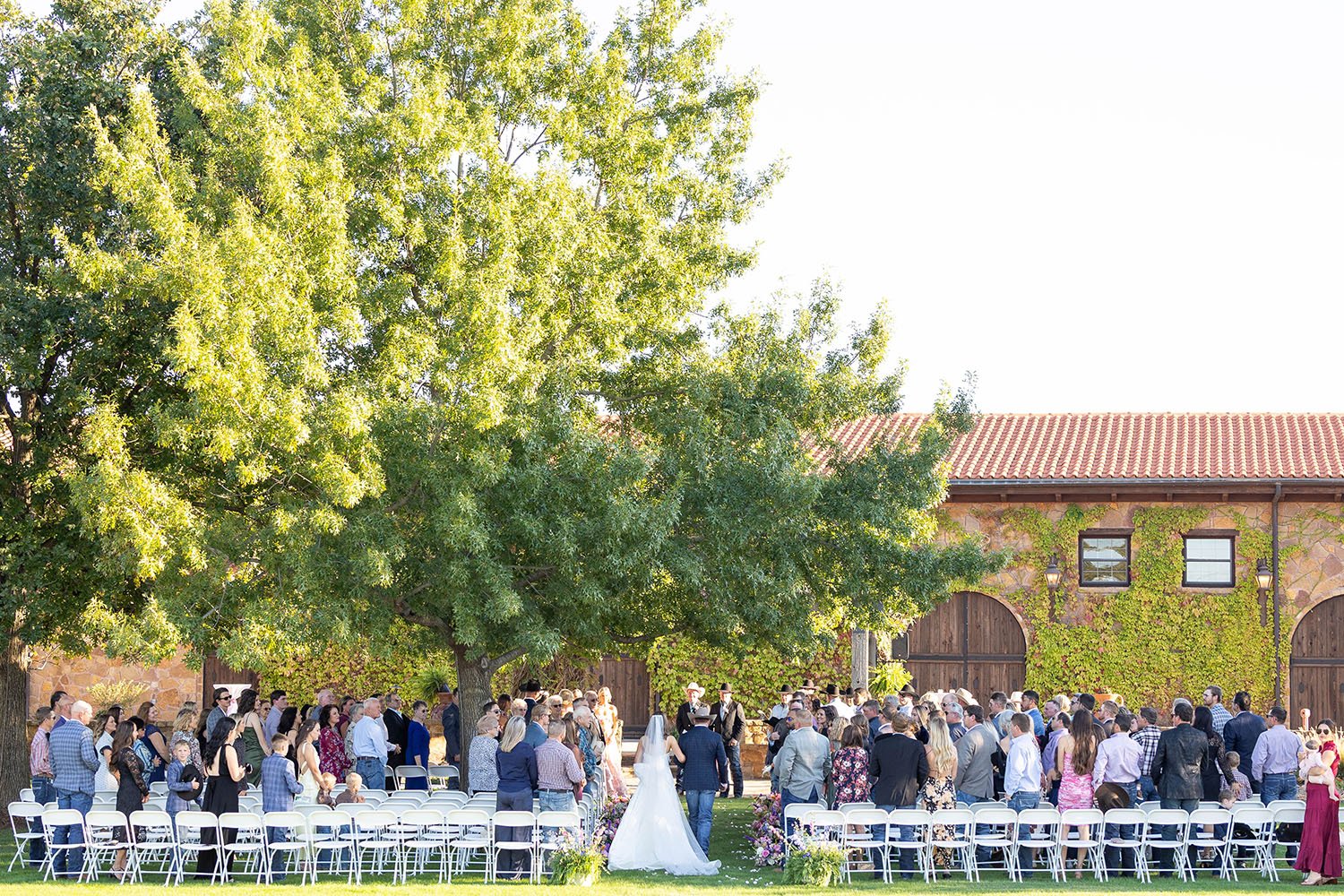 Outdoor wedding venue ceremony at Bella Vita Ranch, a Tuscan style wedding venue in Texas