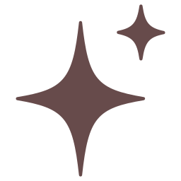 Two star-shaped symbols, one larger and one smaller, both in a brownish color.