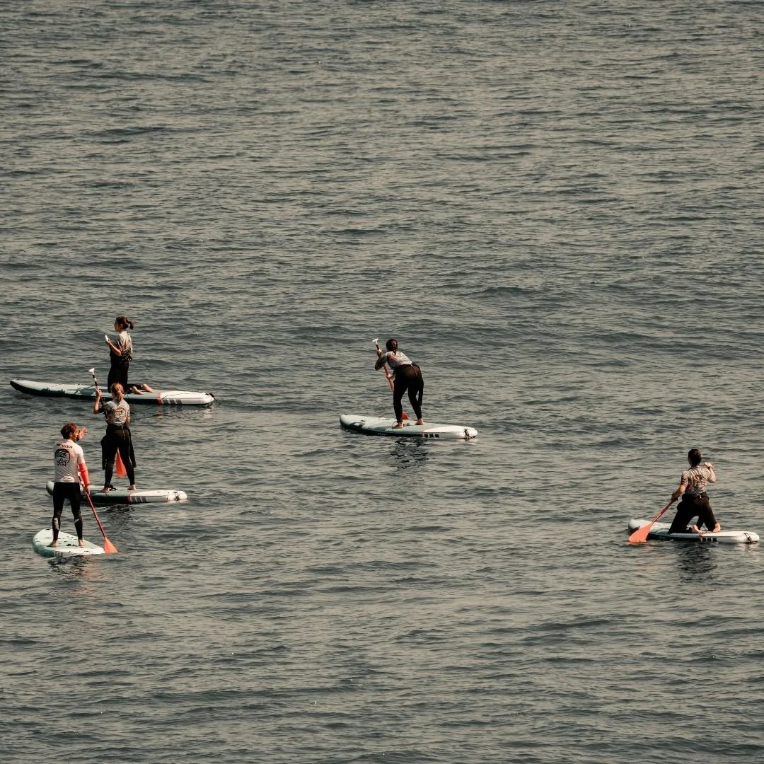 plusieurs paddles sur l'eau