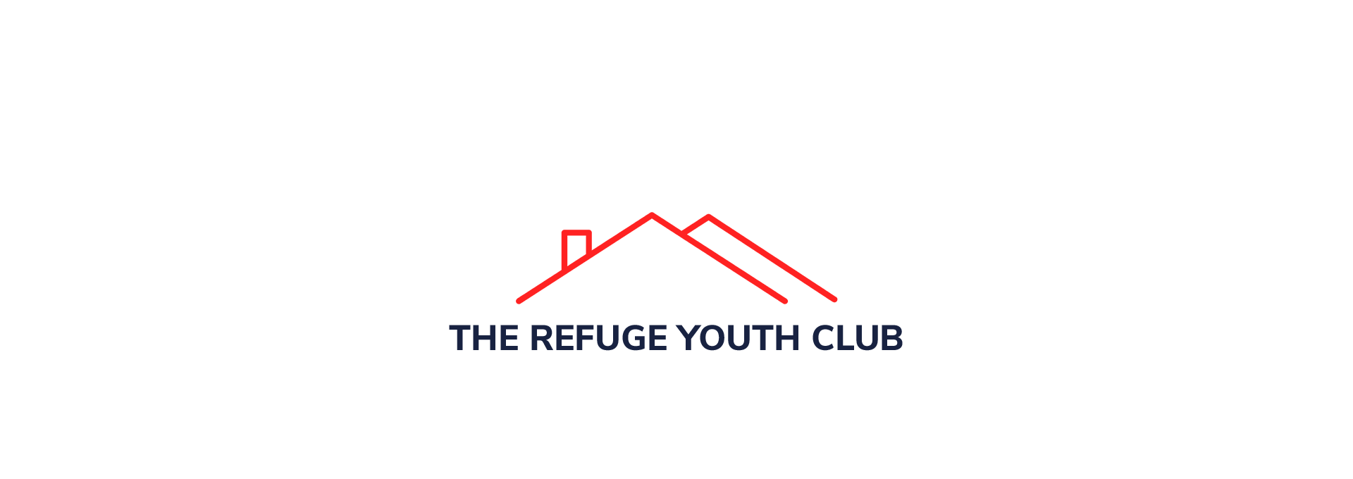 Logo of The Refuge Youth Club with a red outline of a house and the name of the organization below.