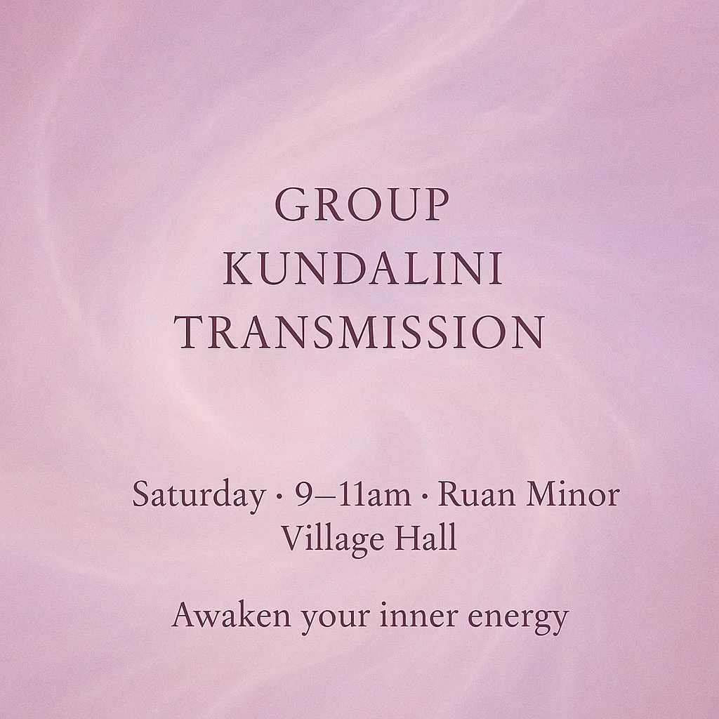 This Saturday ✨
Group Kundalini Transmission
9&ndash;11am @ Ruan Minor Village Hall
Come and experience deep peace, connection, and release. 

#kundalini #kundalinienergy #innerdance #lifeforceenergy #kundalinitransmission #energy #energyhealing #fee