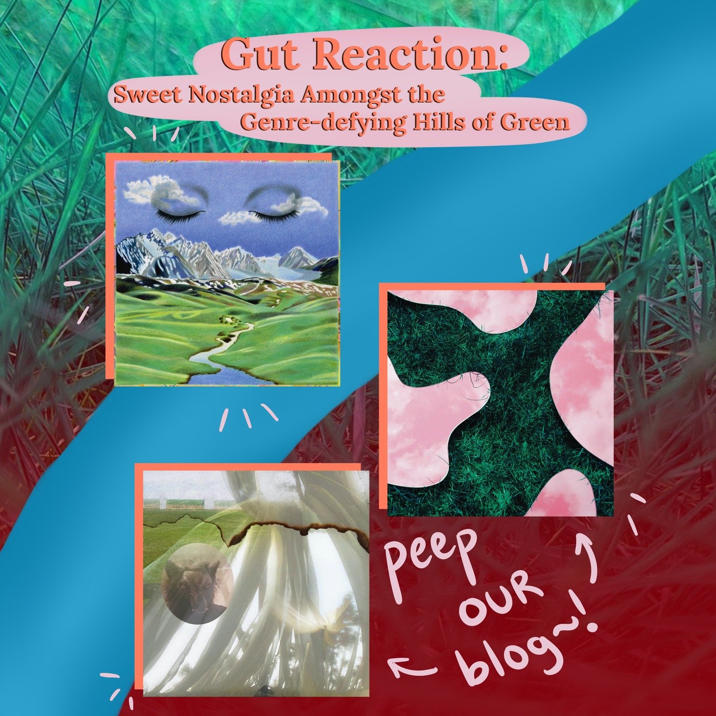 Here at Kafkanautica Orbiting the Pop Machine, we've just released our first installment of Gut Reaction! 🌍💗 This time, we're diving into the more experimental side of the musical pool and doing some breaststrokes in luscious fields of green. 🏞️💚