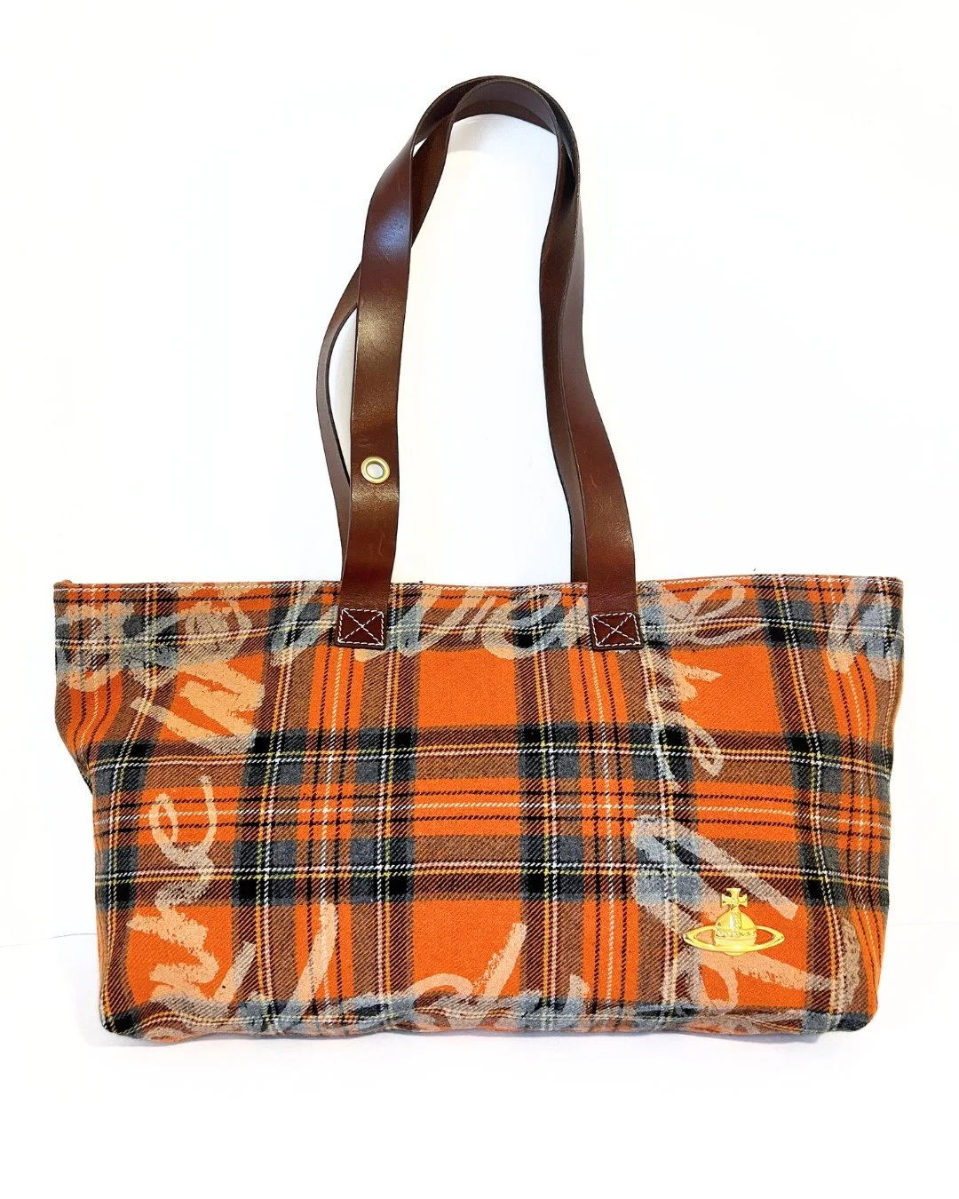 Vivienne Westwood Tote Bag Orb Check Pattern