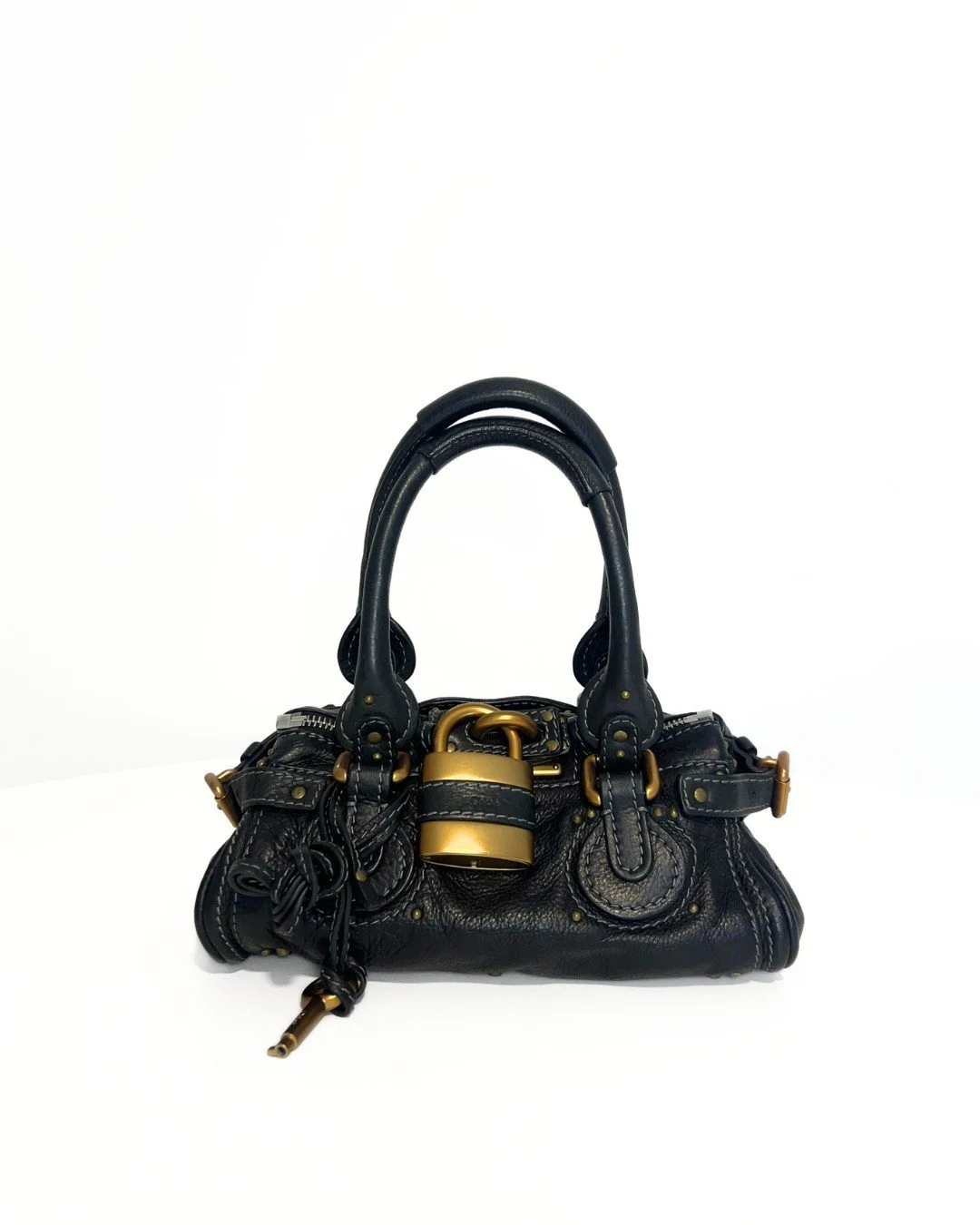 Chloé Mini Paddington Bag Black Leather 00's