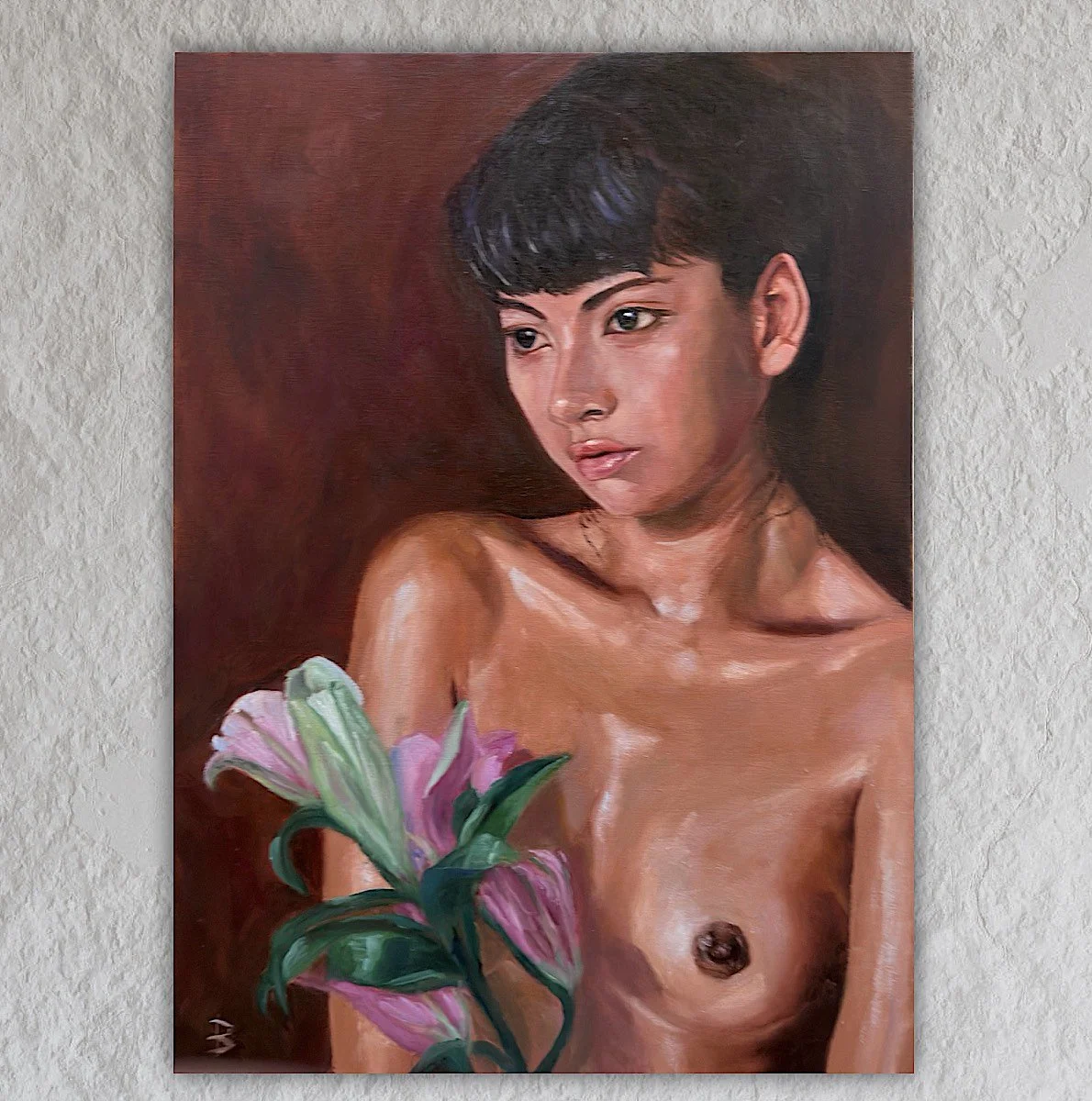 Elegance in Bloom: Original Oil Painting