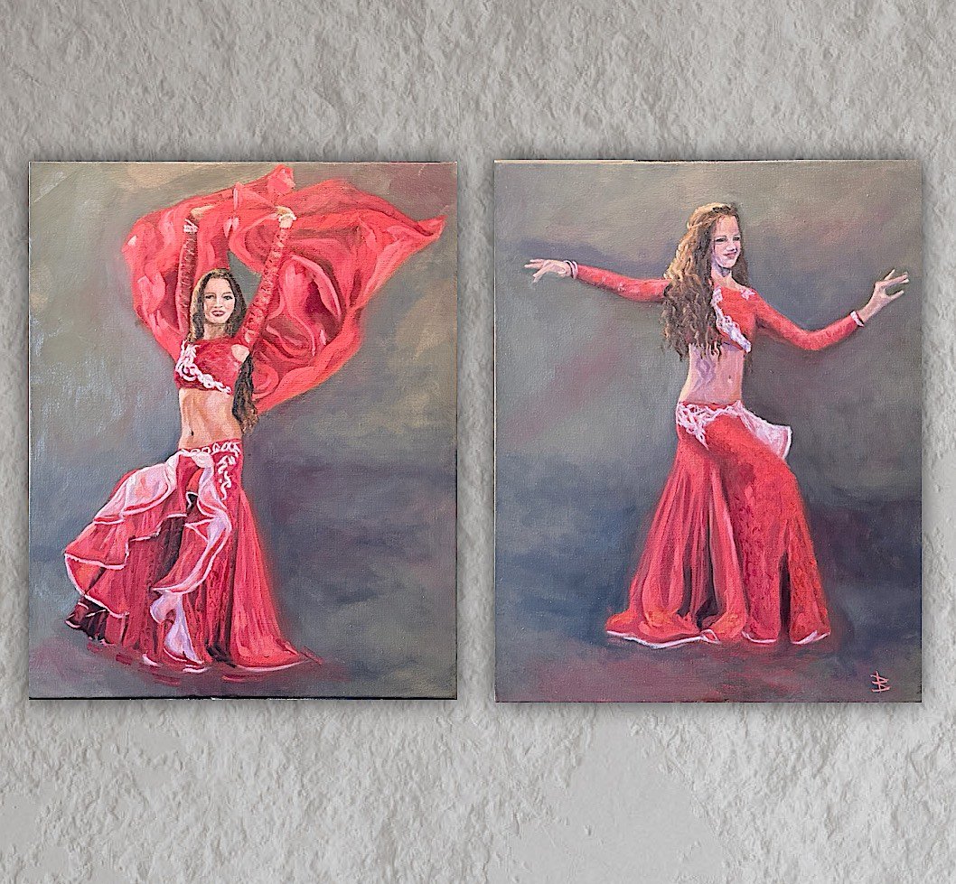 Dancer in Red (Diptych)