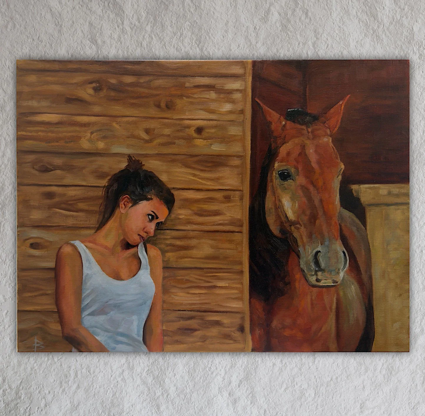 Companionship in Oils - Girl and her horse