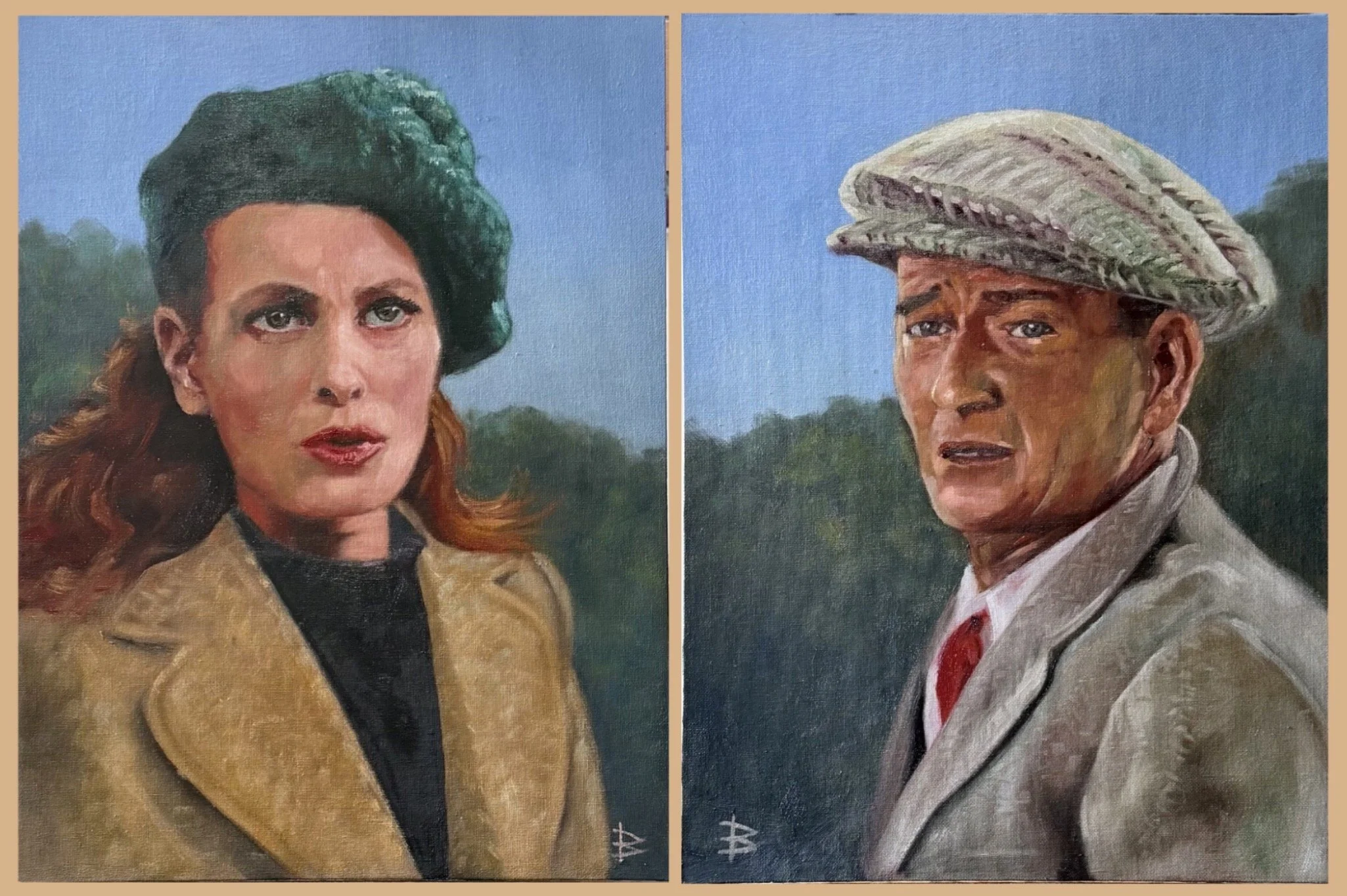 Hollywood Legends Diptych: John Wayne & Maureen O'Hara