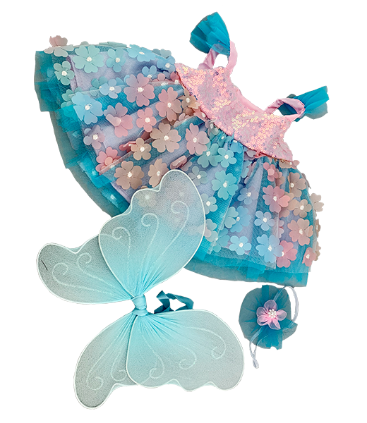 floral Butterfly Dress with Wings