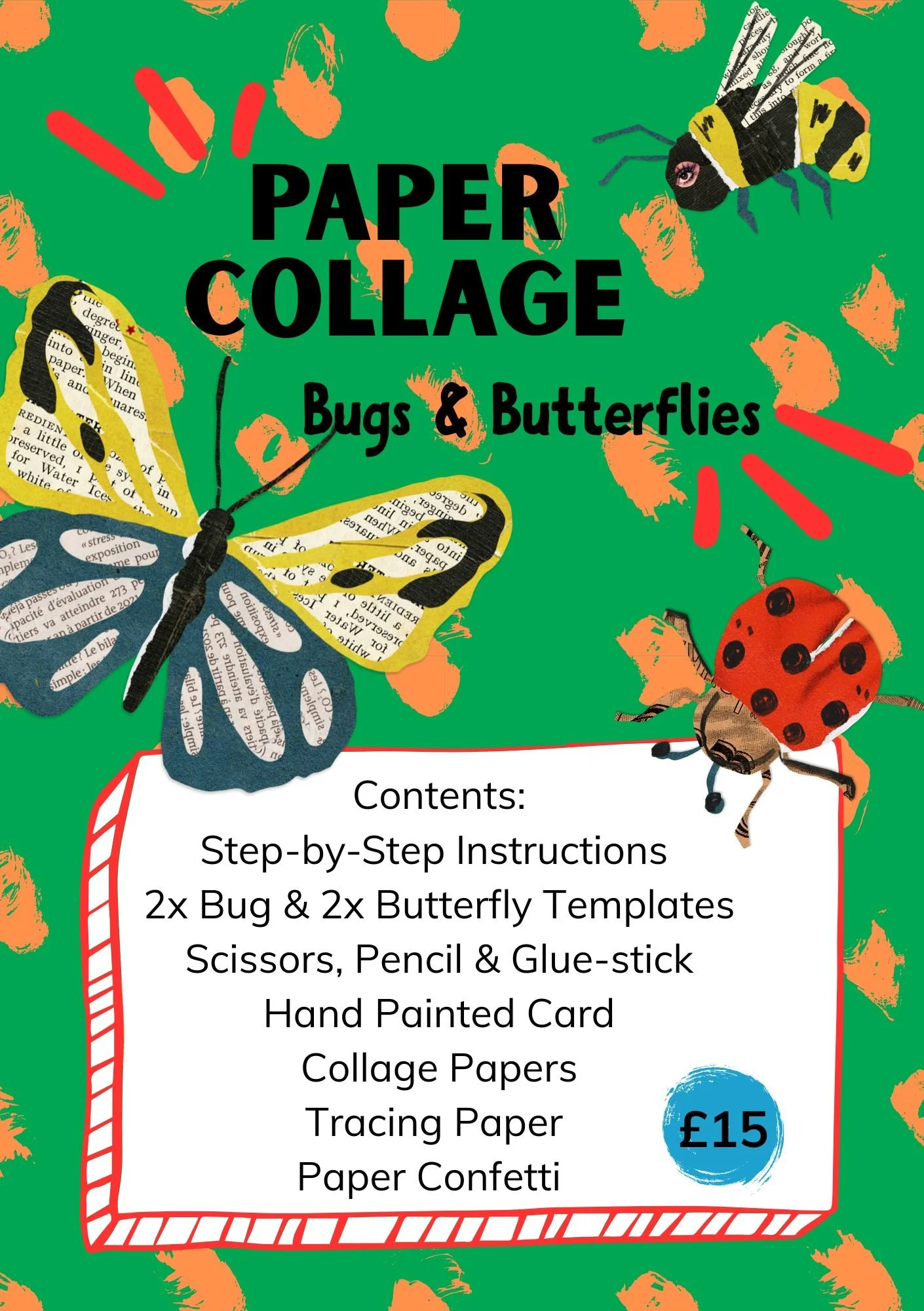 Paper Collage Bugs & Butterflies