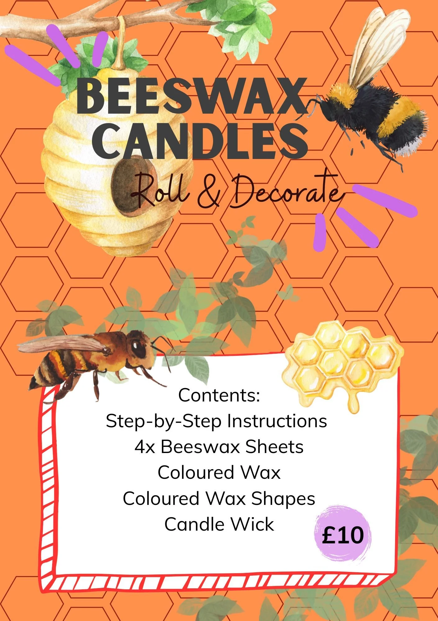Beeswax Candles: Roll & Decorate