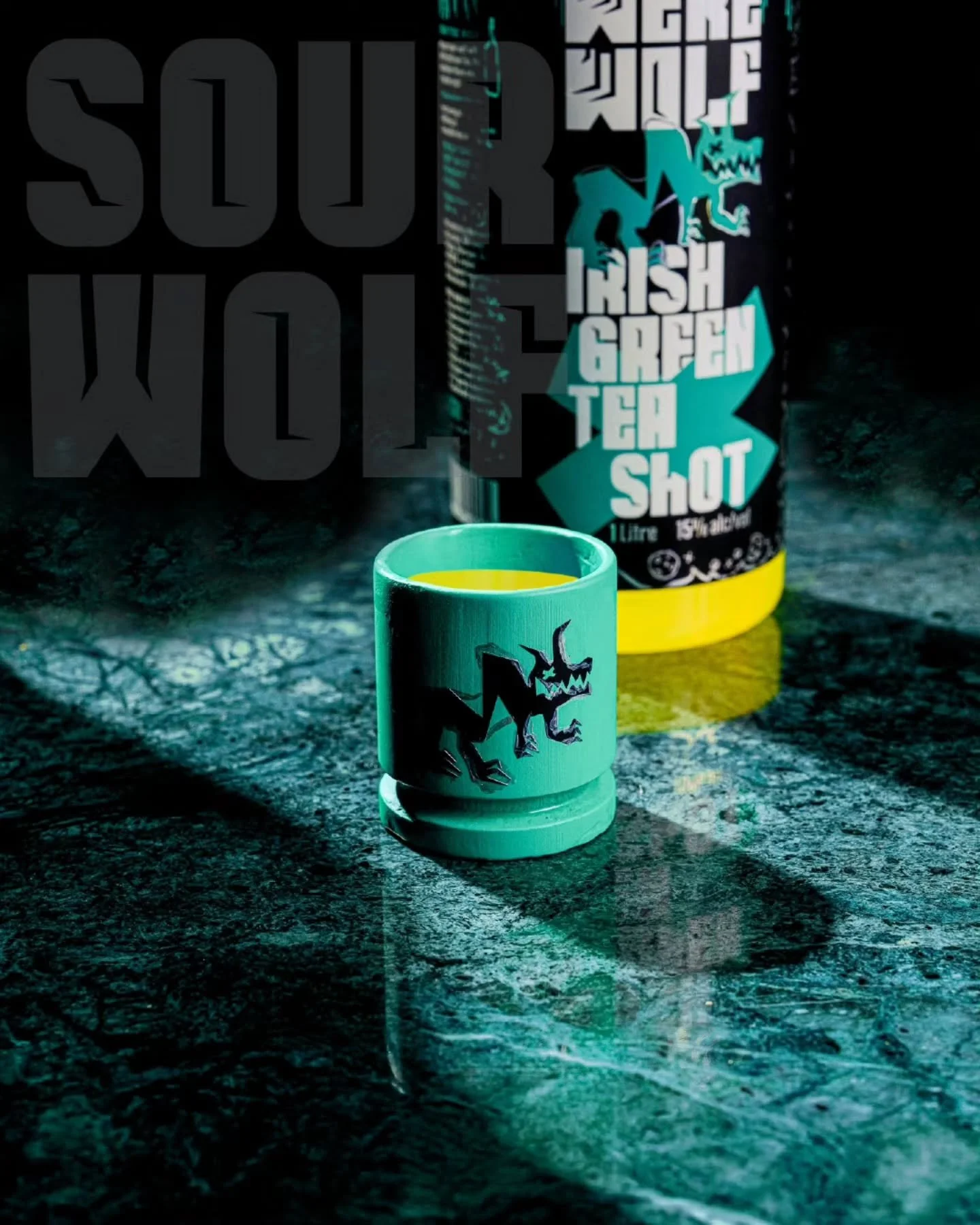 ☘️Let's shake it up this St Patrick's Weekend with a Sour Green Tea Shot! Swipe for recipe and start Howling! 🐺