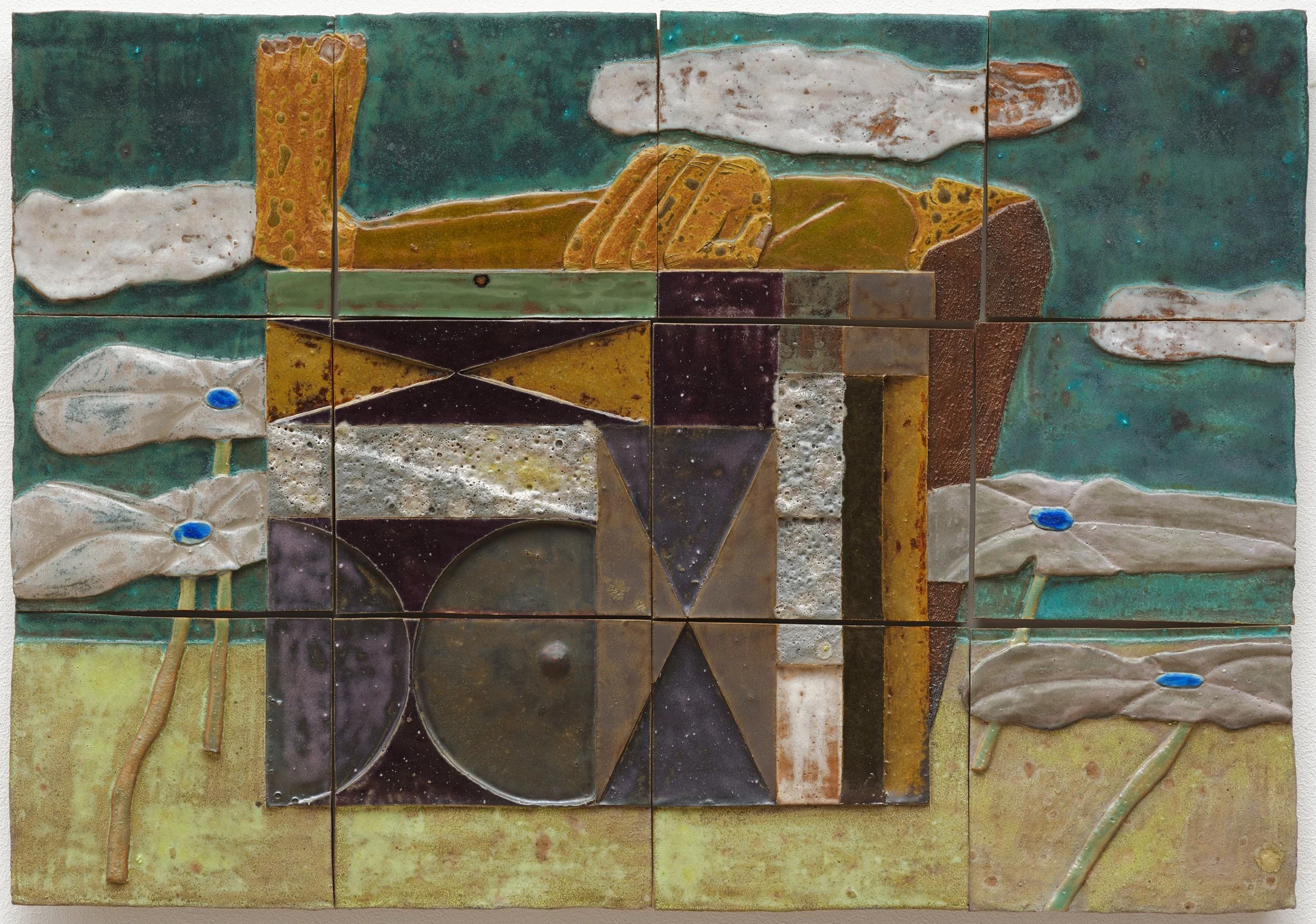 CHARLIE DUCK, 'PRACTICAL MUSCLES' GLAZED STONEWARE 69 X 97 CM