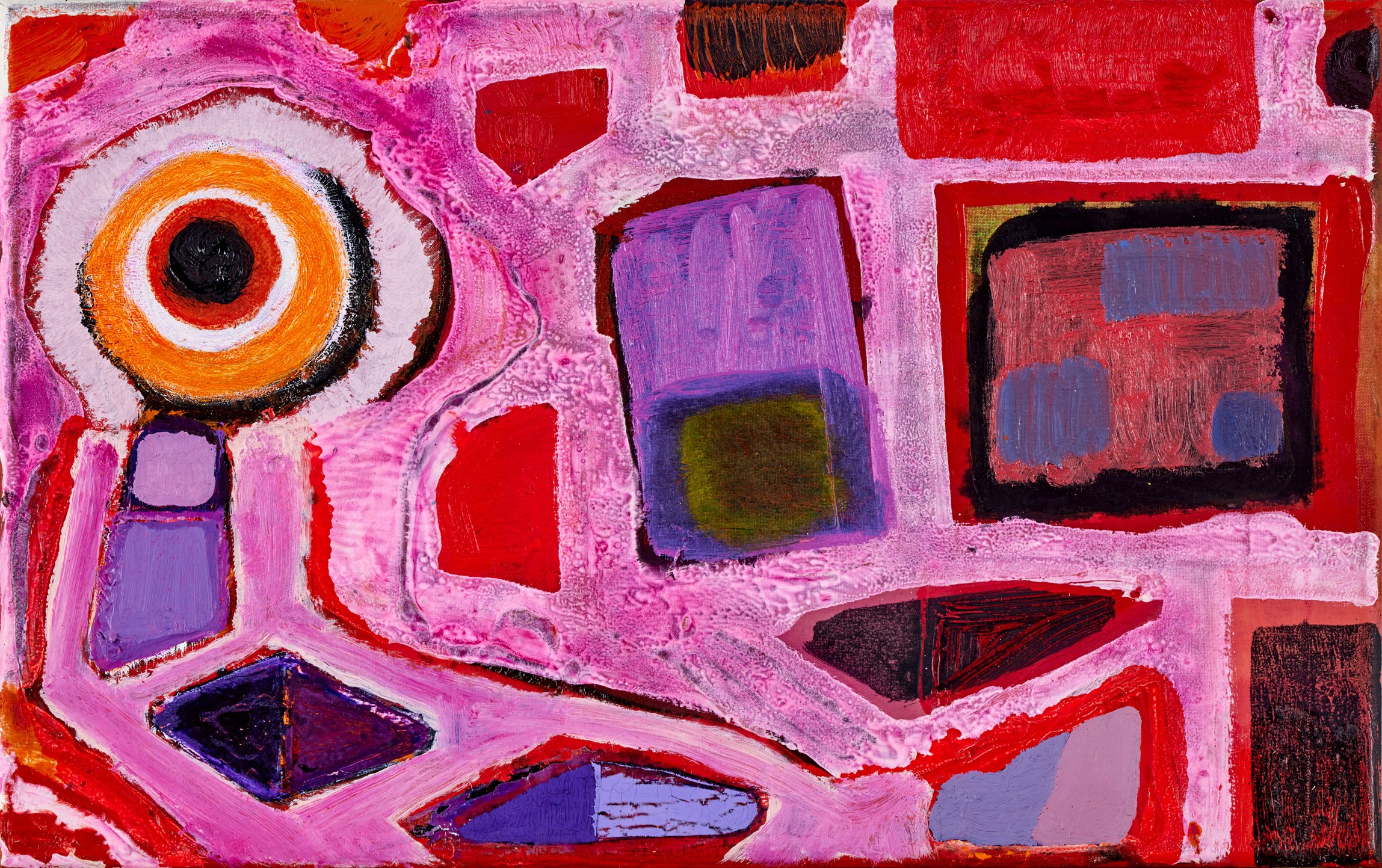 ALEX CROCKER, HI-FI, OIL ON CALICO 25.5 40.5 CM
