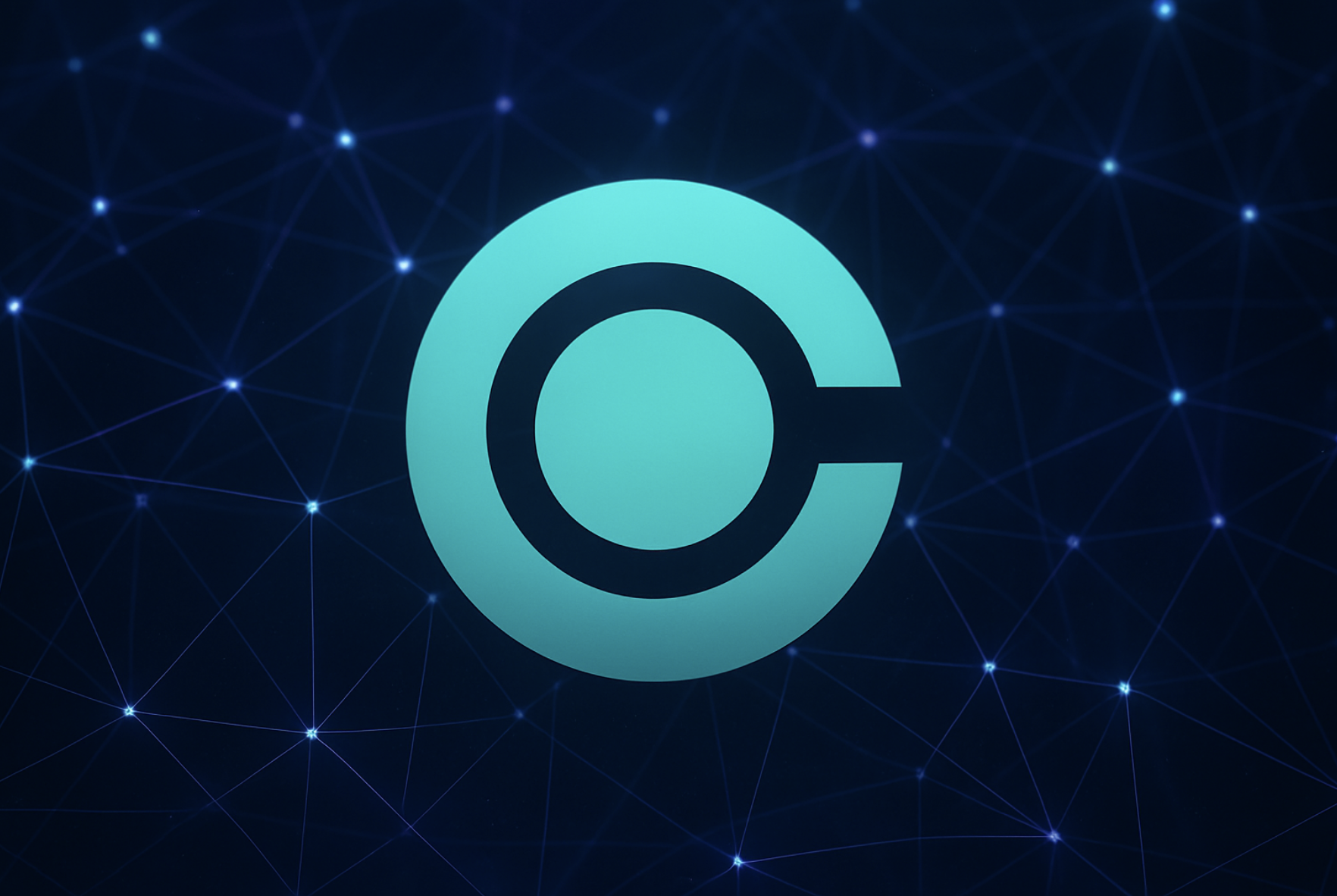 Símbolo de copyright en un fondo oscuro con puntos de conexión y líneas, representando tecnología o digitalización.