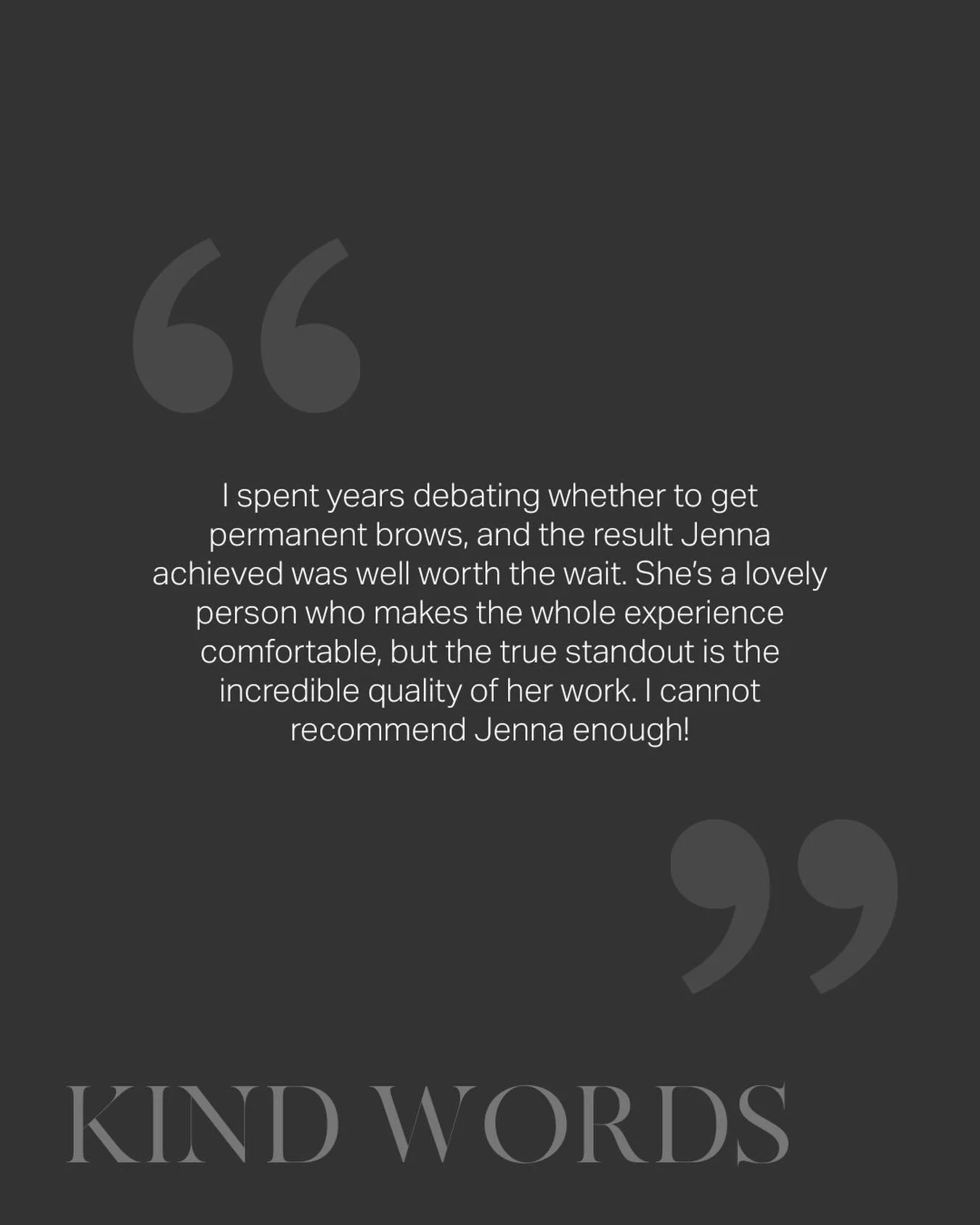 &bull; K I N D  W O R D S &bull; 

Client reviews honestly mean the world to me 🤍

Every kind word, recommendation and bit of feedback helps my small business grow and reassures future clients that they&rsquo;re in safe hands. I&rsquo;m so grateful 