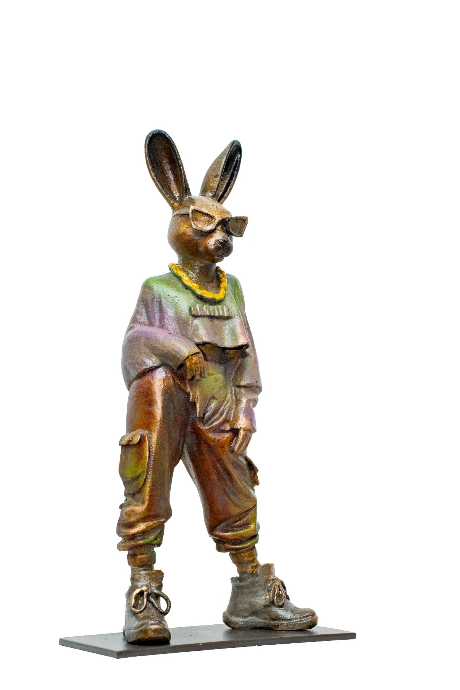 Zyra, hip hop bunnies series in bronze by Carol Cauldwell