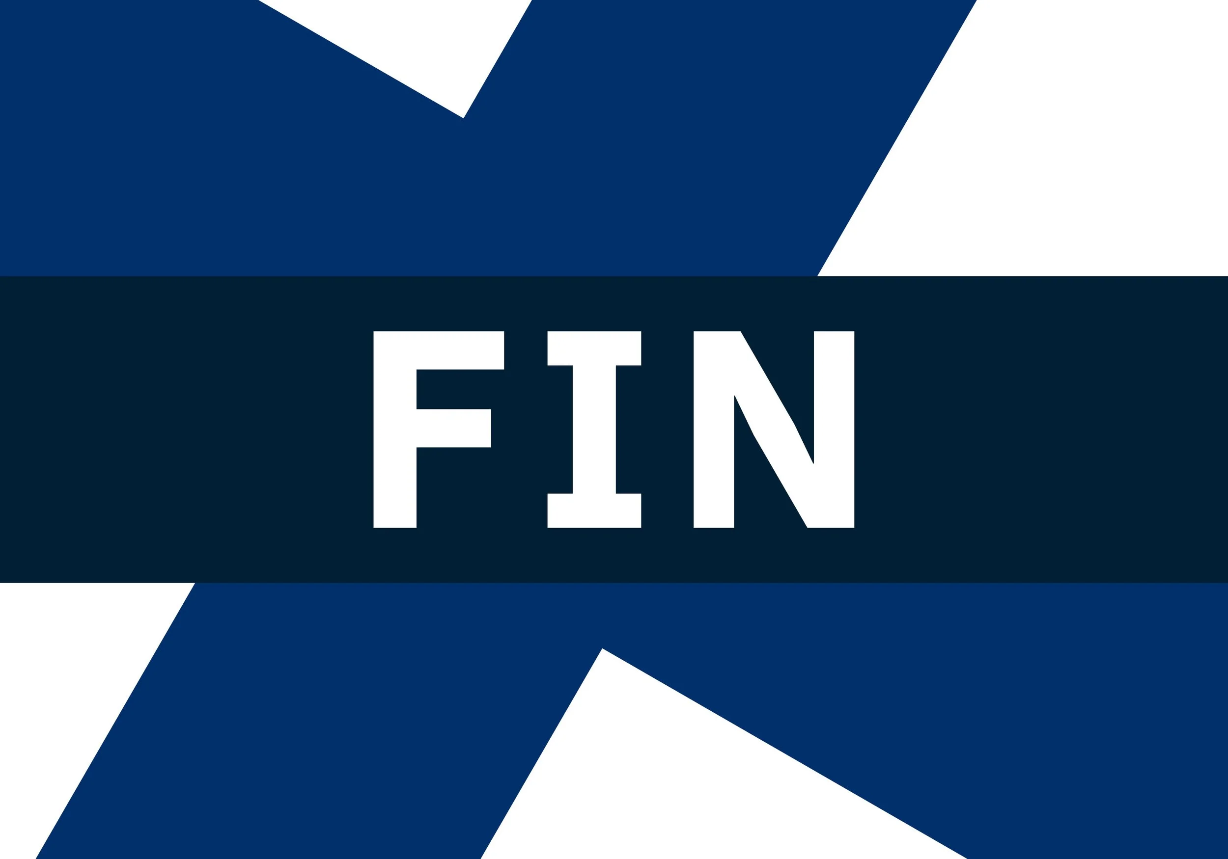 Close-up of a navy blue and white sign with the words 'OPEN' and 'FIND' in bold white letters.
