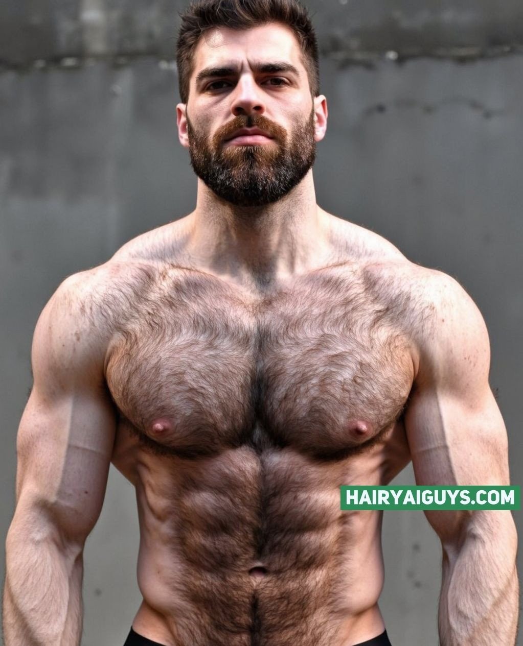 Chiseled like myth, furry like fantasy, and covered in red that dares you to get closer. 💪 #hairymuscle