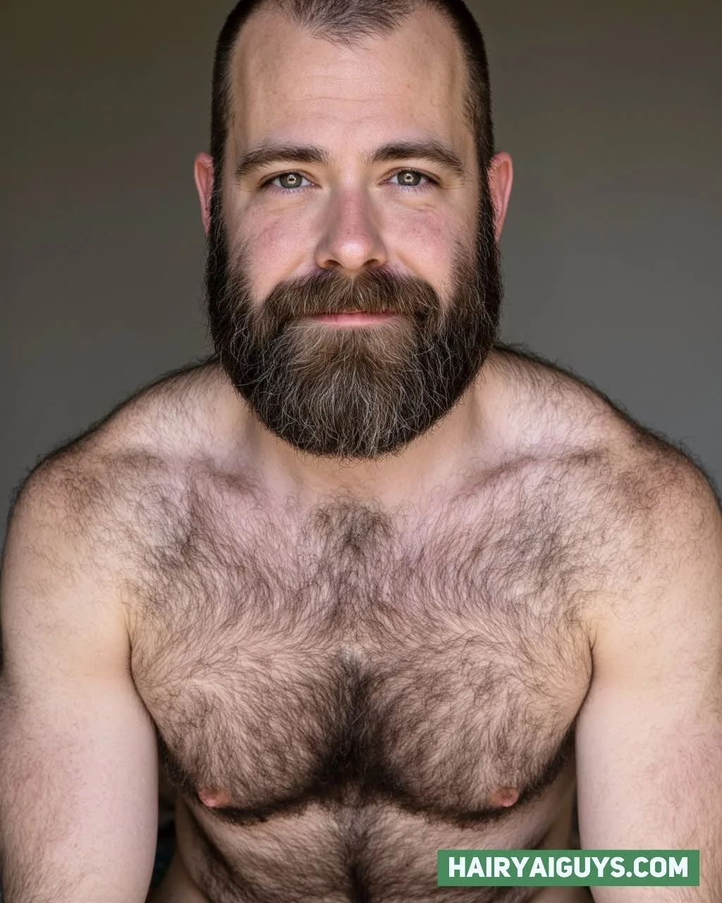Buzz cut bold, beard untamed, chest hair game unchained. Pure fur fantasy in bed. 🔥 #BeardedMen #BodyHair #AIGeneratedImage