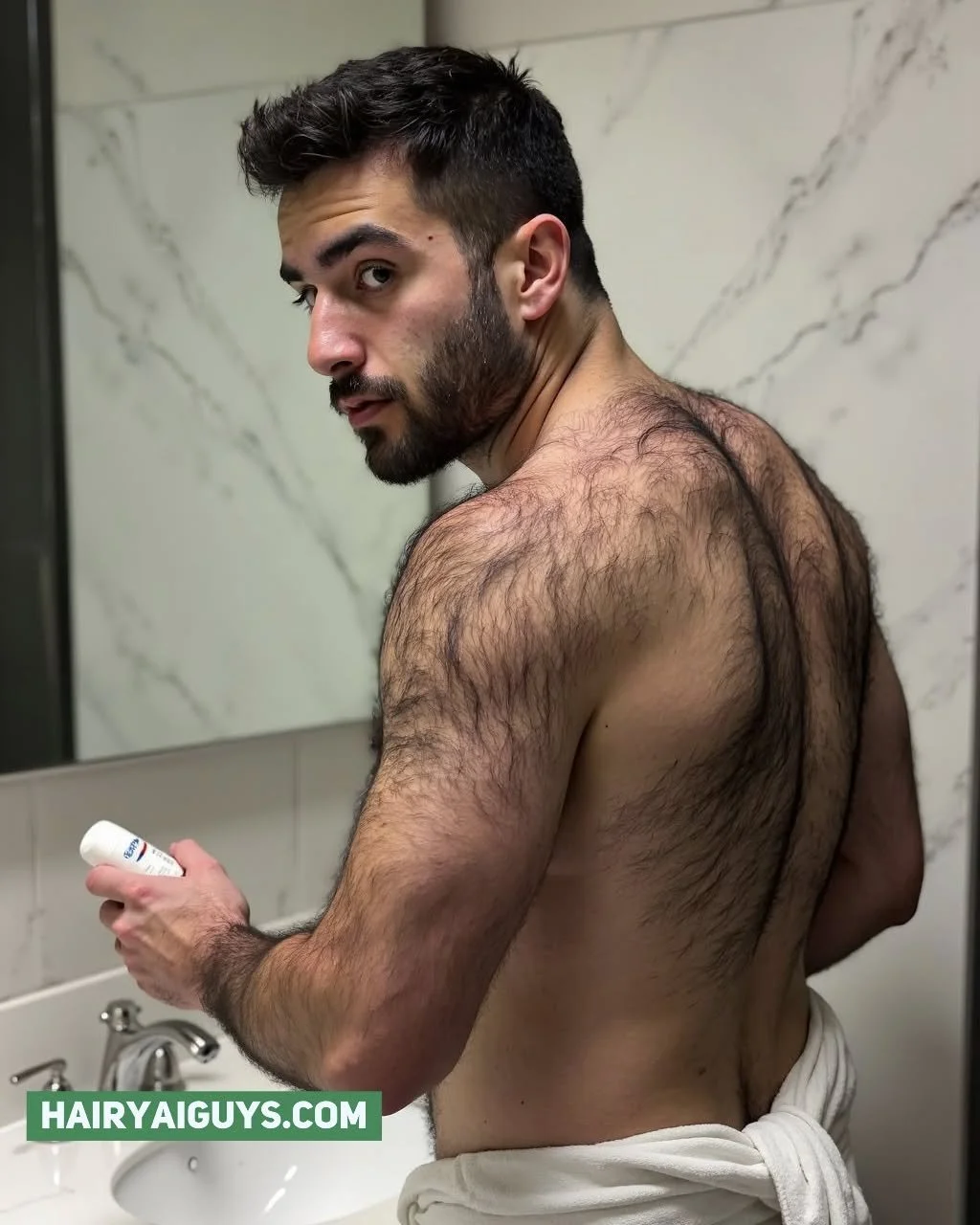Kyle in the Locker Room
#gay #instagay #hairychest #hairygay #aigeneratedmen #hairyai