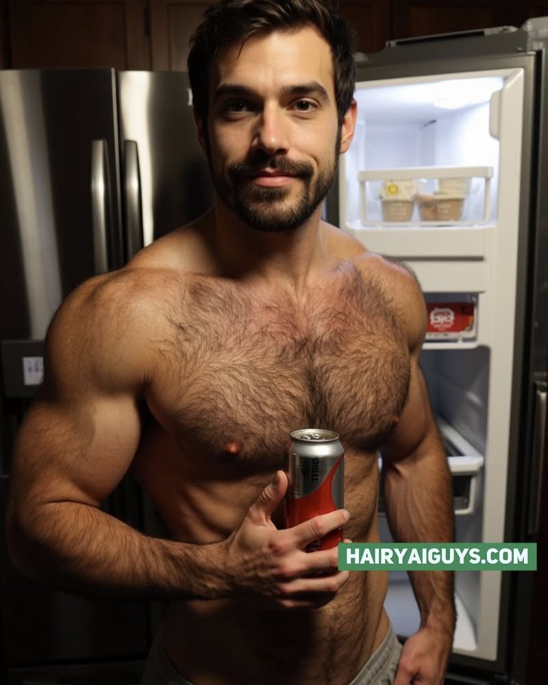 Midnight fridge raid just got a whole lot hairier. This snack hits different 🍺
#HairyMen #ChestHair #GayFollow