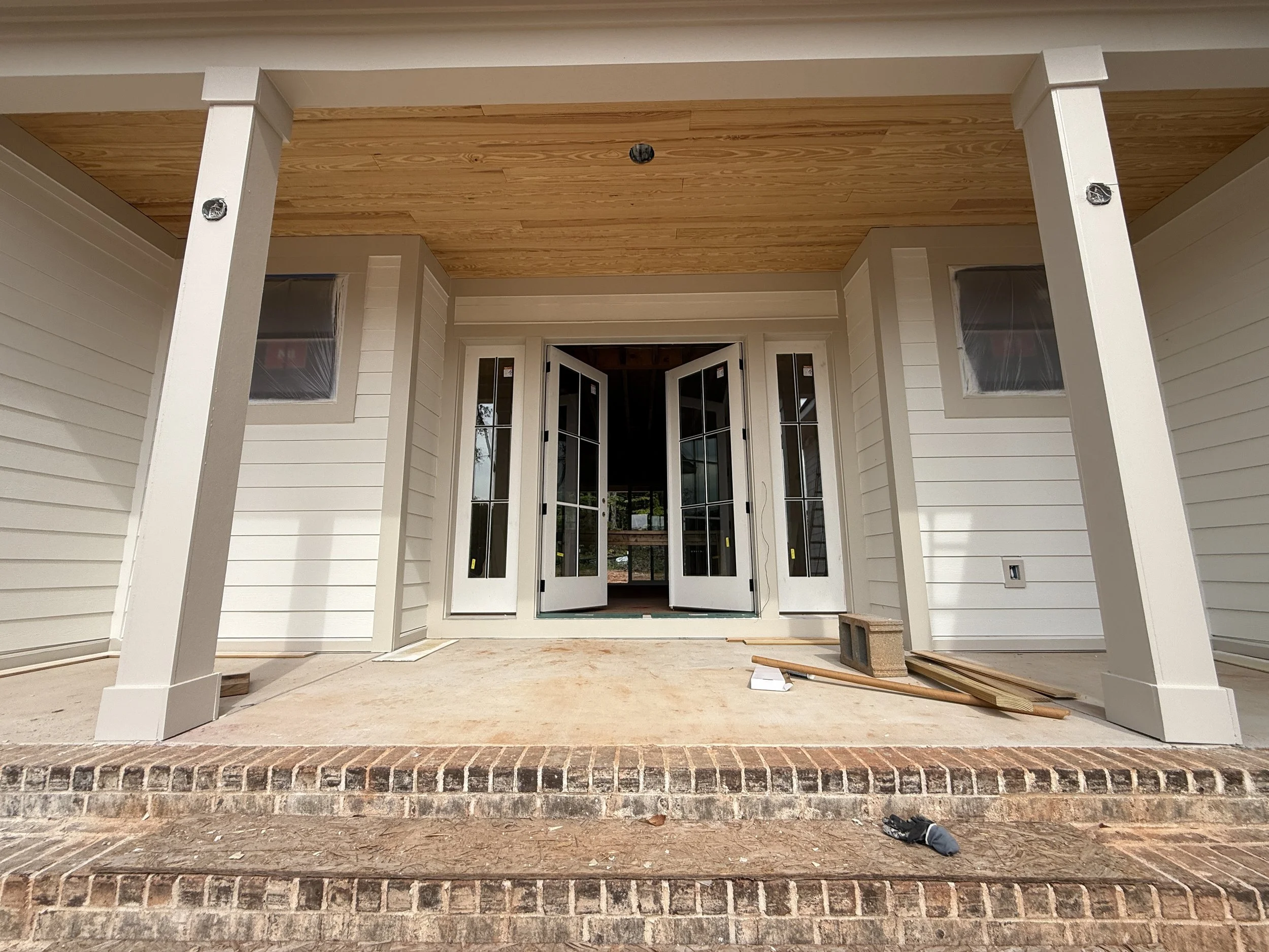 new full glass double door entry with twin sidelights