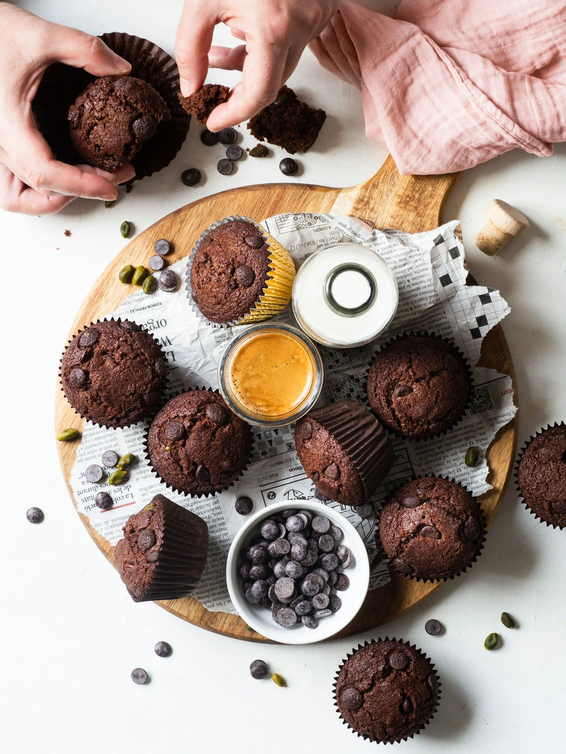 Double Chocolate Zucchini &amp; AppleSauce Muffins