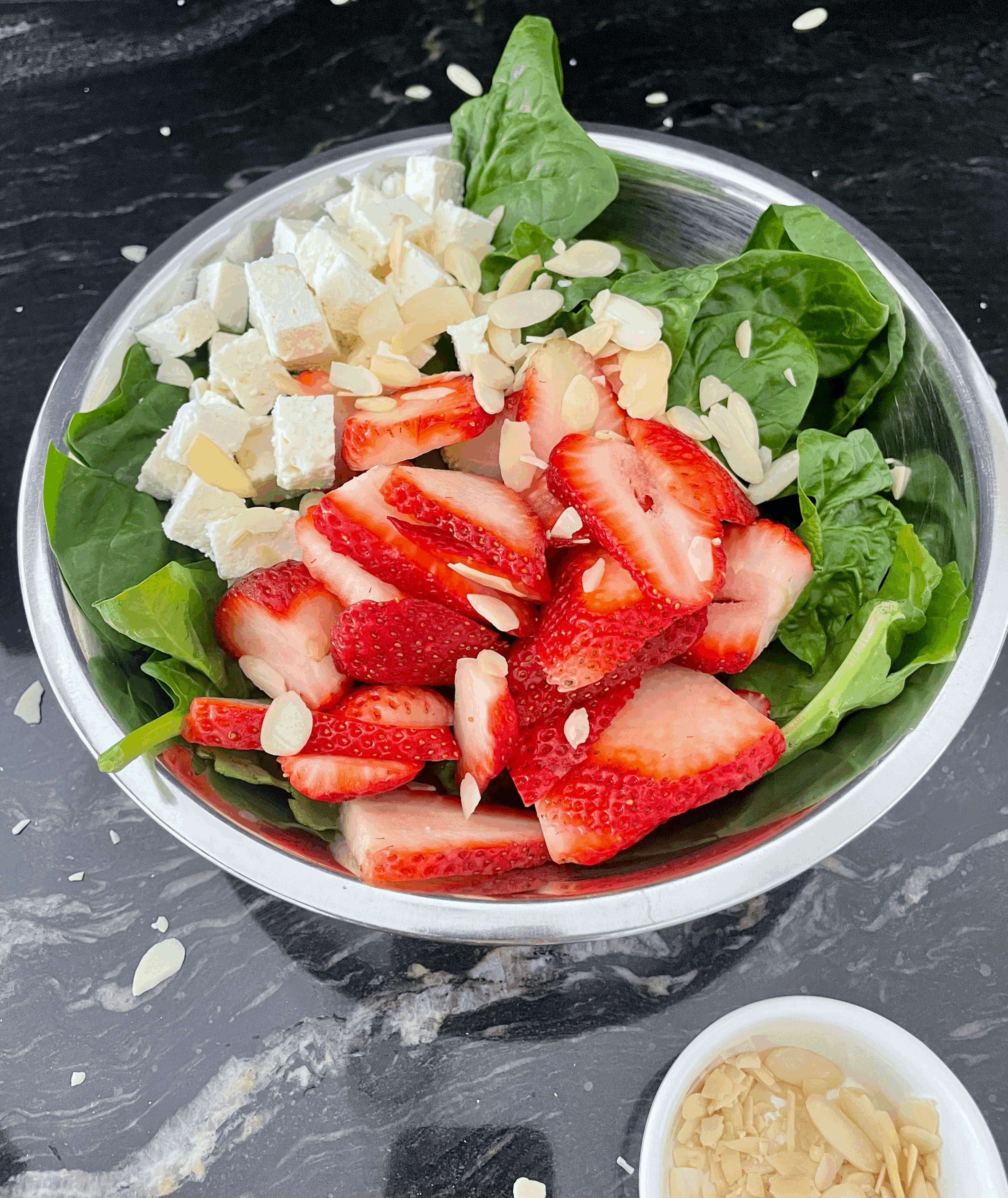 Sliced Strawberry &amp; feta salad