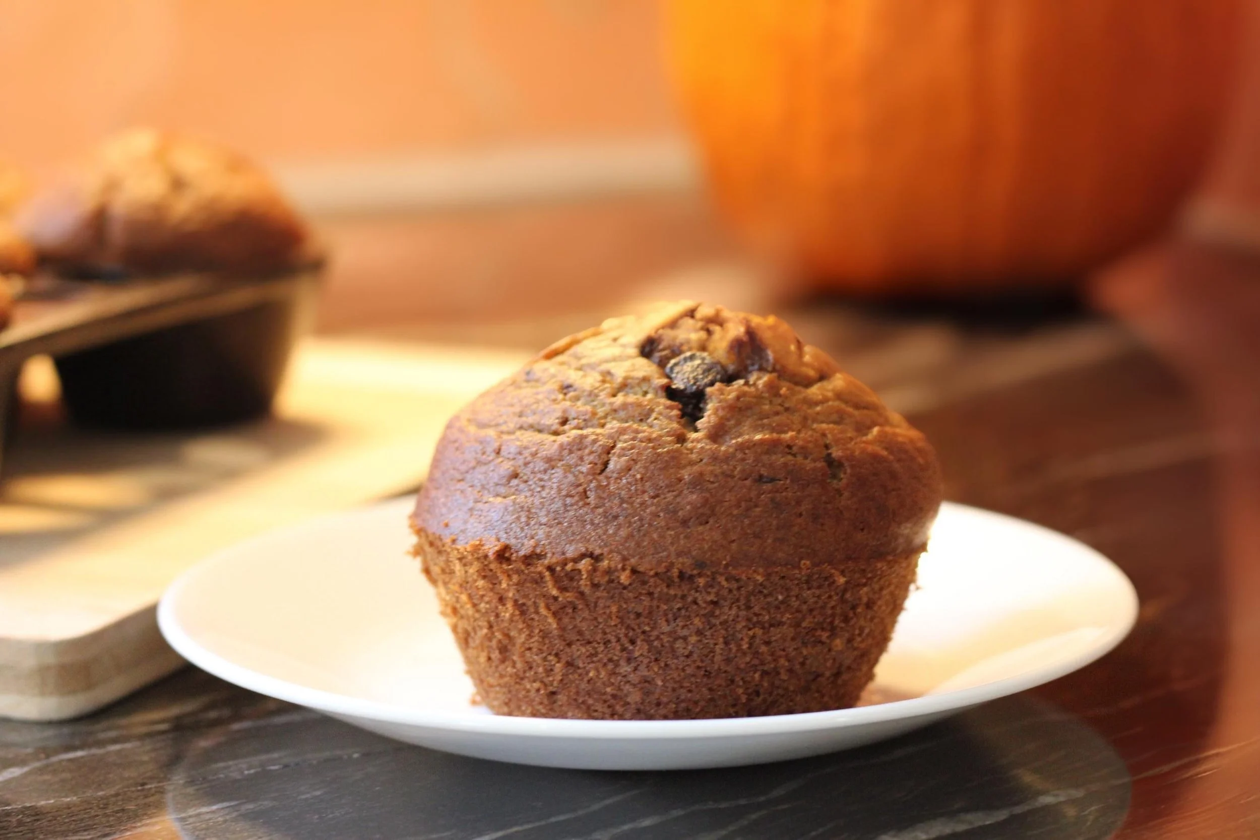 amazing pumpkin gooey chocolate muffins
