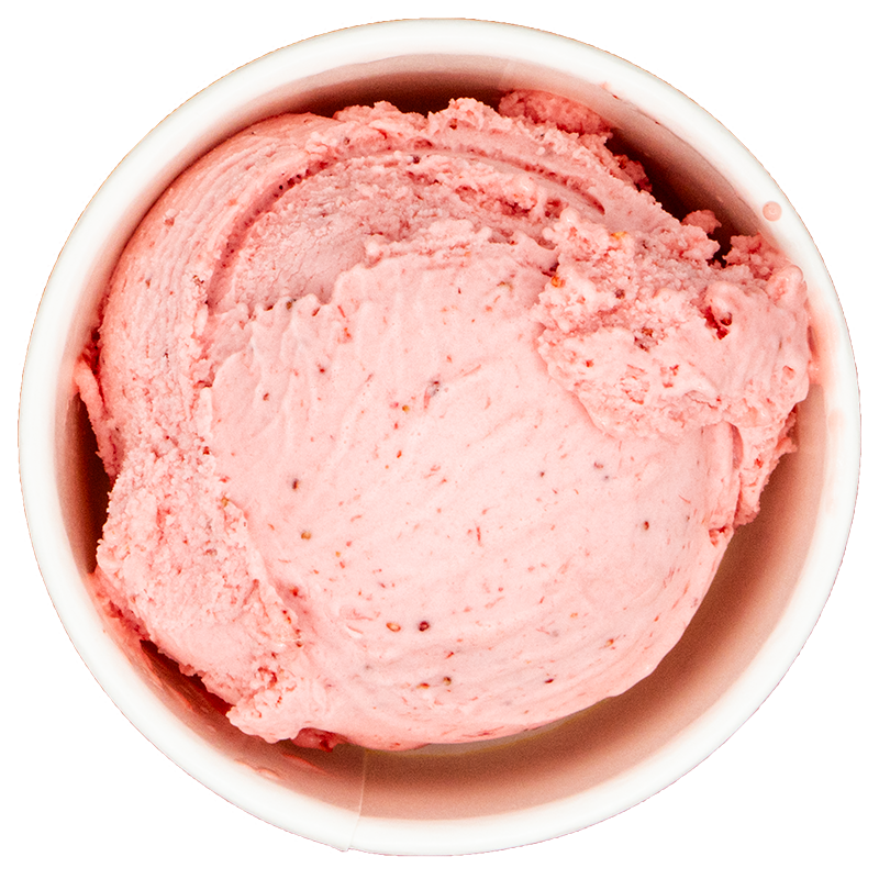 A bowl of pink ice cream