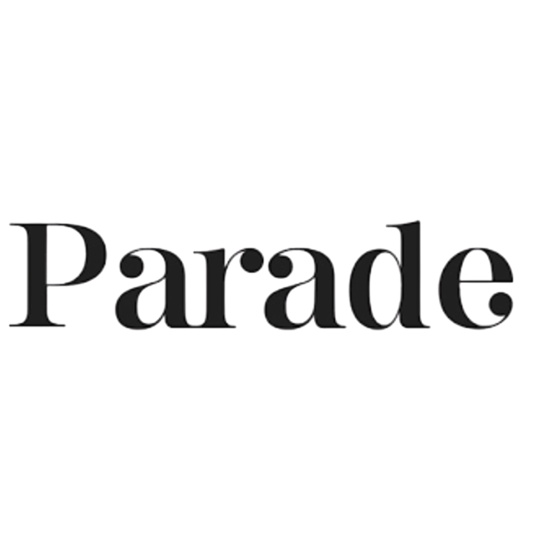 The word 'Parade' written in black text with a purple and blue gradient behind it.