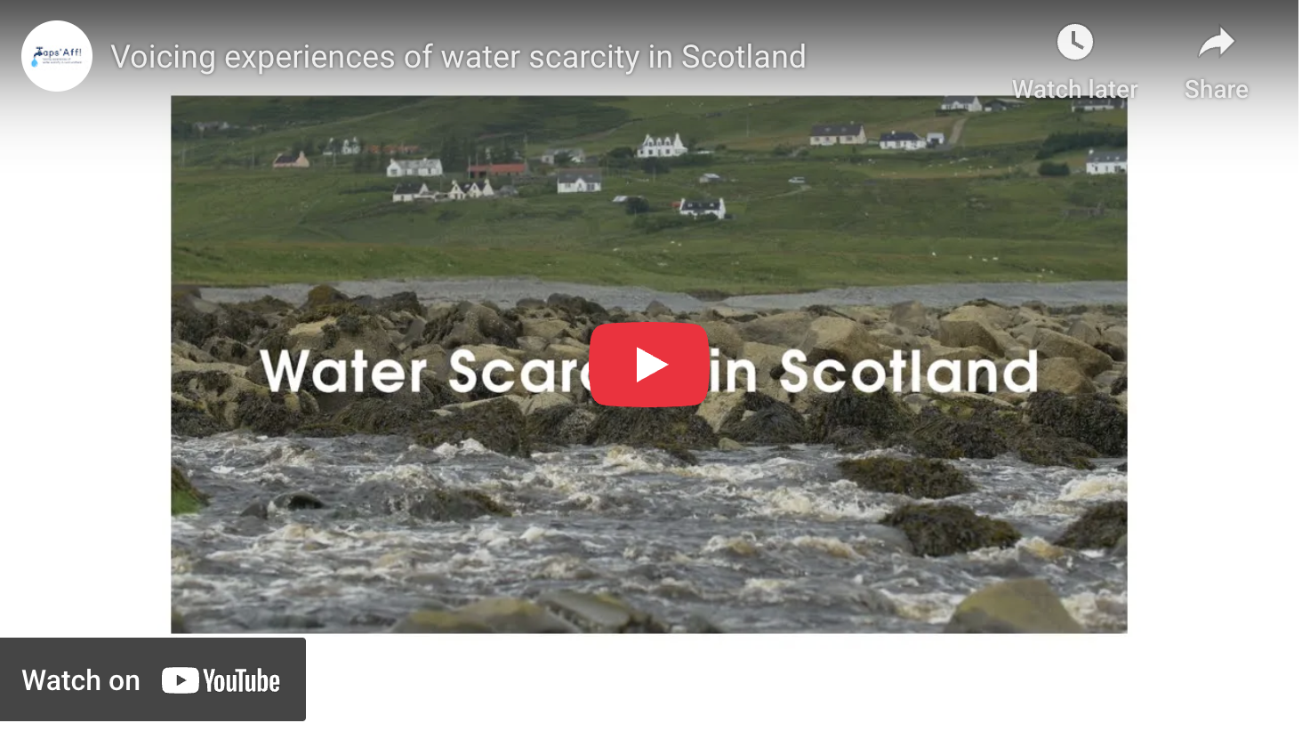 Galloway, South Ayrshire, &amp; Aberdeenshire: Voicing Experiences of Water Scarcity in Scotland
