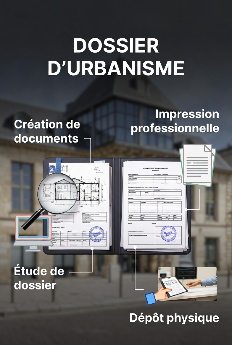 Étapes création, impression et dépôt physique de dossier d'urbanisme professionnel à Mérignac, Bordeaux et Bordeaux Métropole – Well Done Design