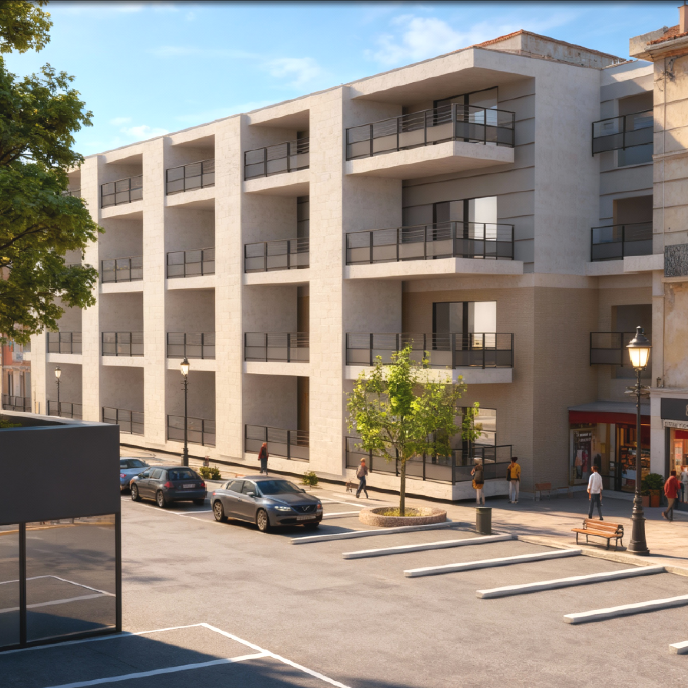 Projet immobilier – façade d’immeuble résidentiel moderne (référence)