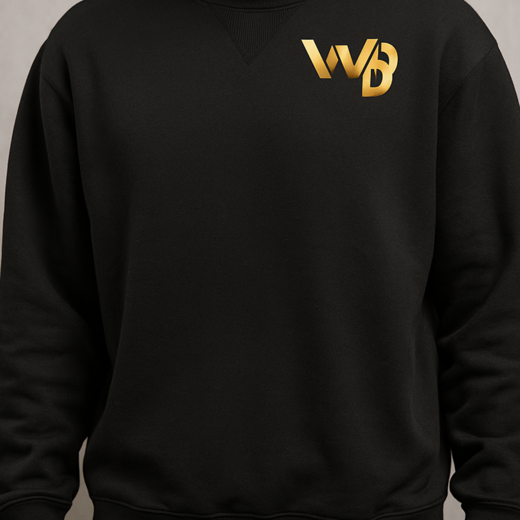 Mockup sweat noir – logo doré Well Done Design