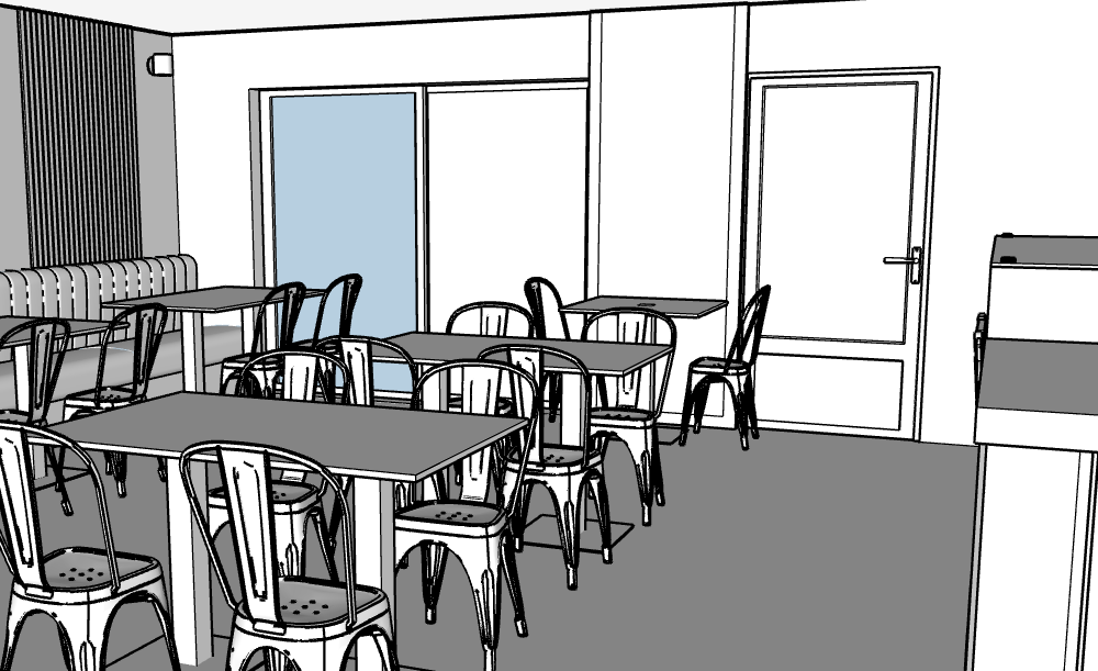 Croquis d’aménagement café/restaurant – concept et implantation - Lormont
