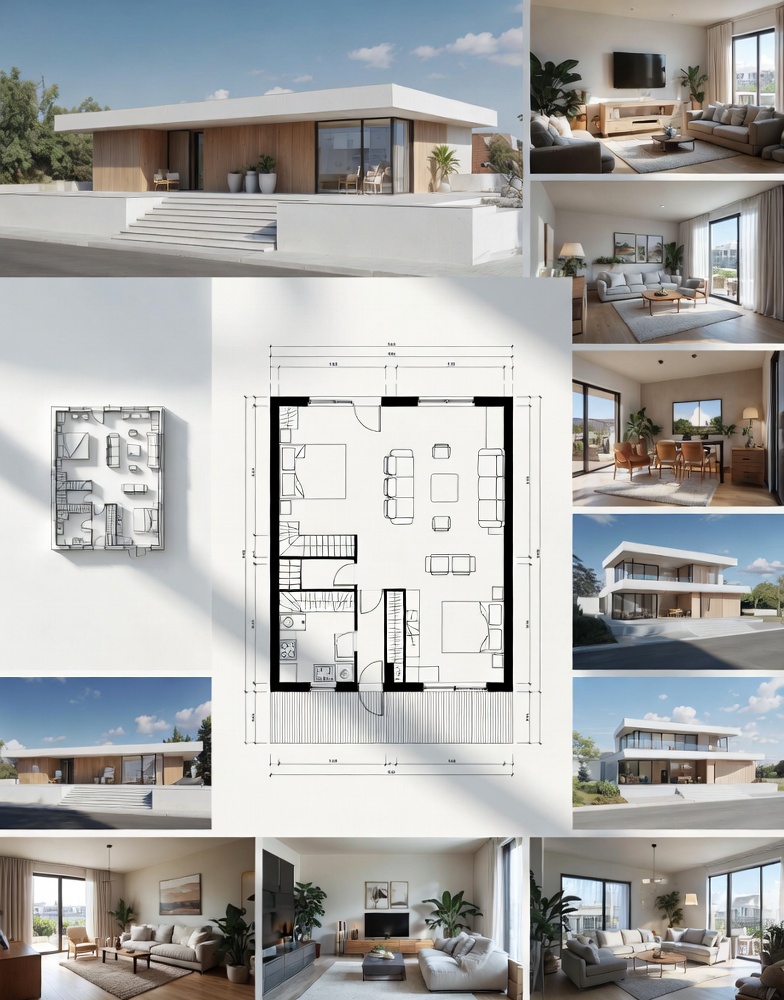 Plan 2D détaillé et rendus 3D photoréalistes d'une maison moderne contemporaine à Bordeaux et Mérignac – Well Done Design