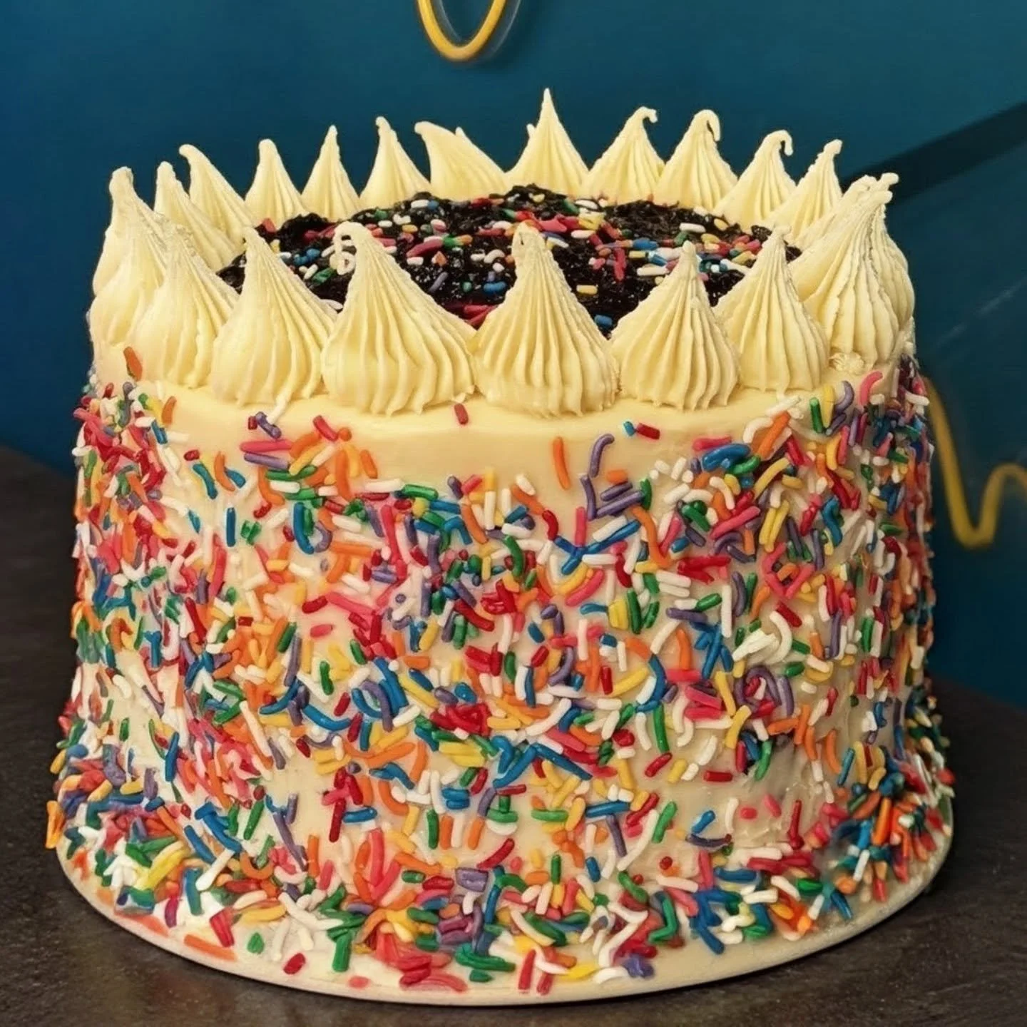 🎂BIRTHDAY CAKE SERIES🎂 Our amazing baker @elouise234 is taking it upon herself to make the bakehouse teams ideal birthday cake on their birthday *cute*. Lucky me....I'm first! This guy is blueberry, vanilla and cream cheese frosting with LOADS of s