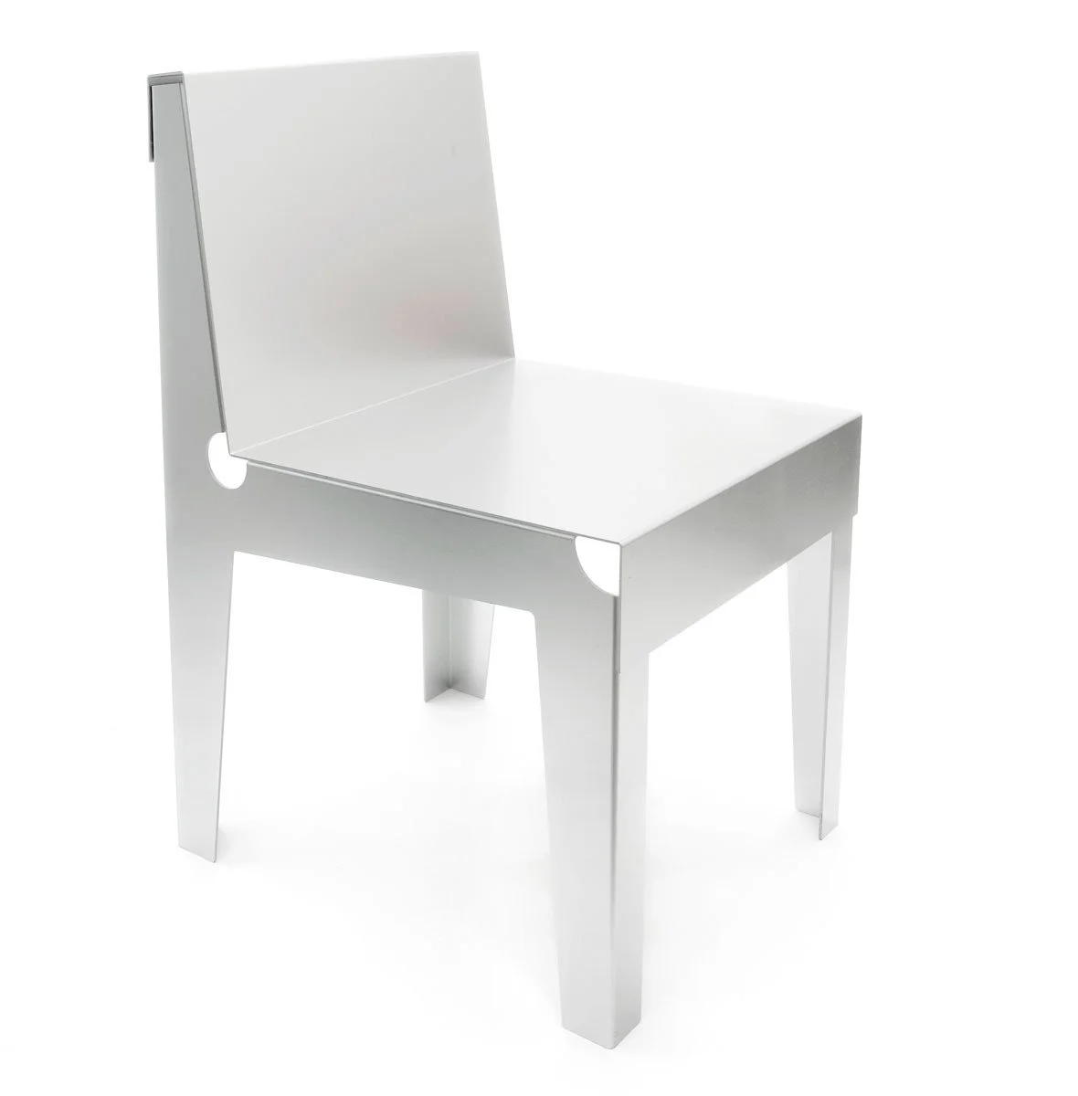 Chair prototype in folded aluminum.