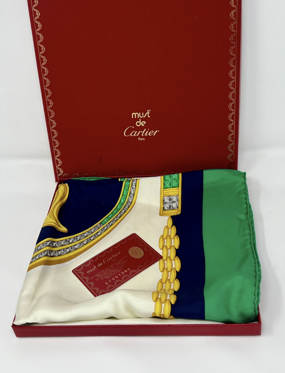 Cartier Must de Cartier Silk Scarf With Box