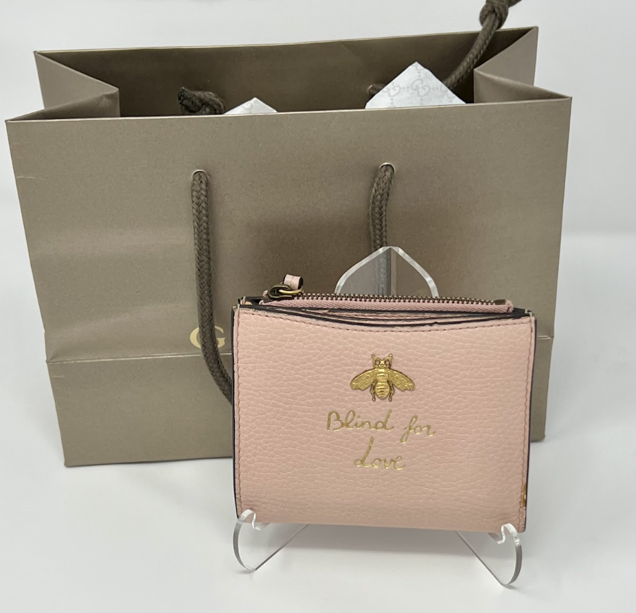 Gucci "Blind For Love" Pink Leather Wallet