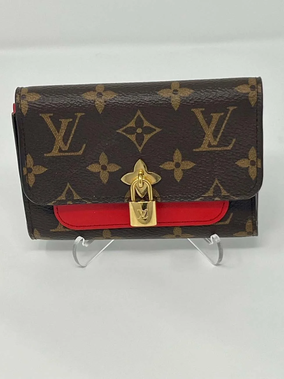 Louis Vuitton Monogram & Red Lockme Wallet