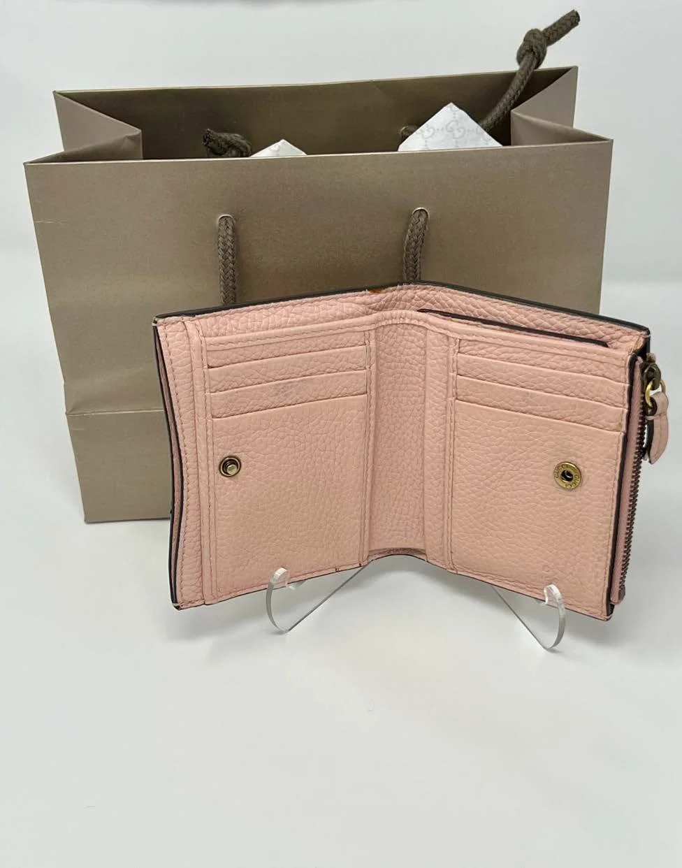 Gucci "Blind For Love" Pink Leather Wallet