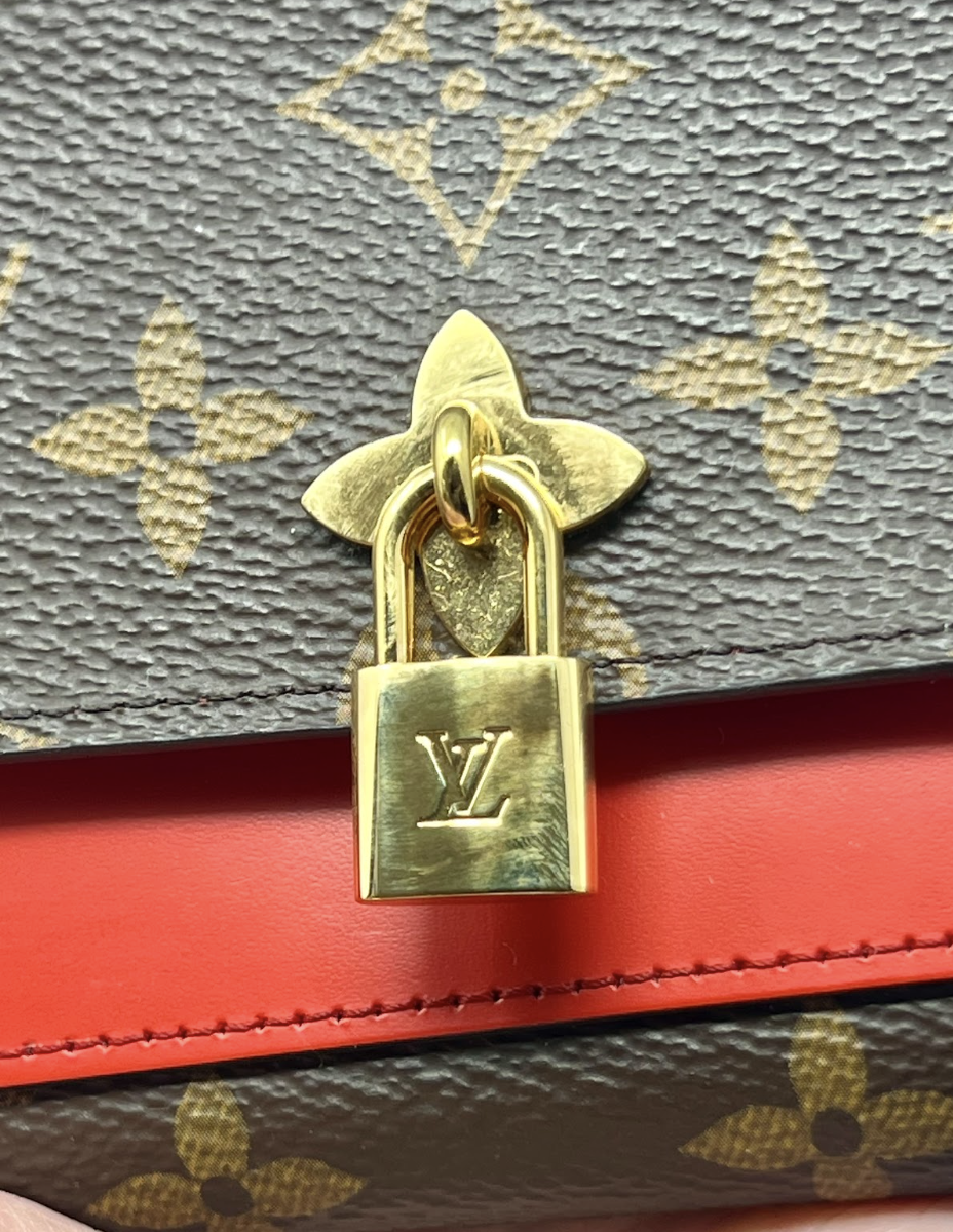 Louis Vuitton Monogram & Red Lockme Wallet