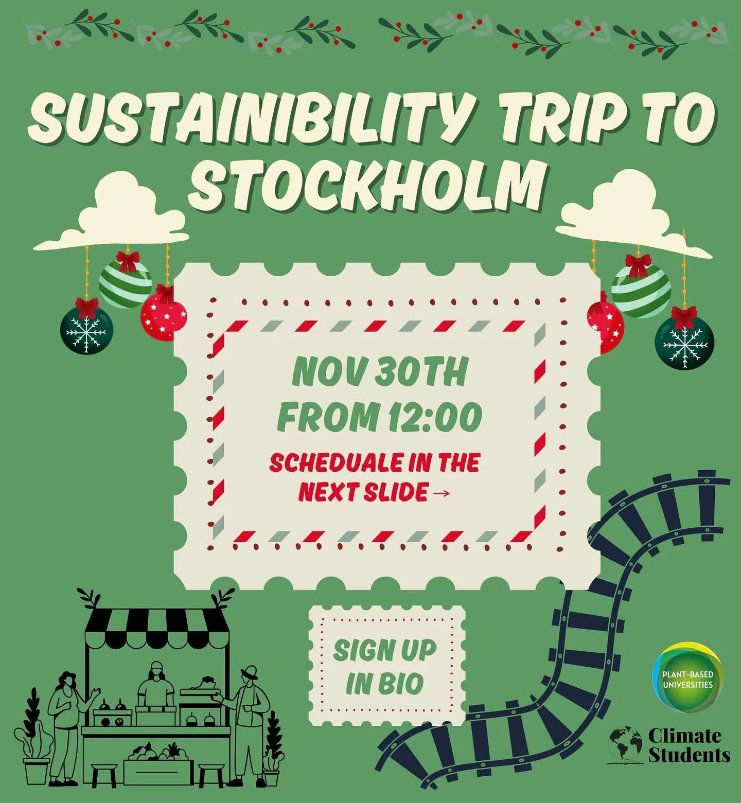 Come and join us as we take the train together for a Sunday in Stockholm! Getting some Christmas vibes and exploring Stockholm!

Sign up is in the bio 🫶🫶