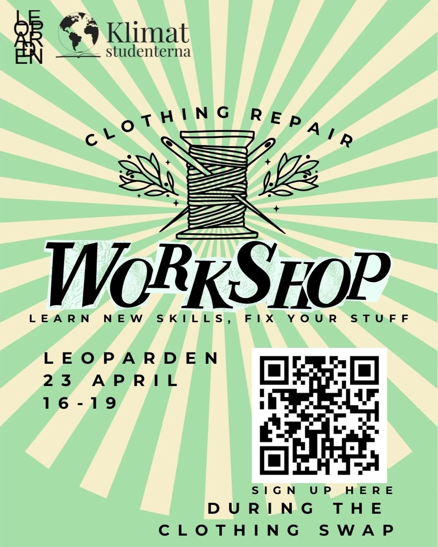 Don&rsquo;t want to throw your clothes out after one little rip? Want to learn to fix them yourself? Come join us for our second ever CLOTHING REPAIR WORKSHOP🪡

We&rsquo;ll be at Leoparden to help you learn sustainable and fun skills on April 23 bet